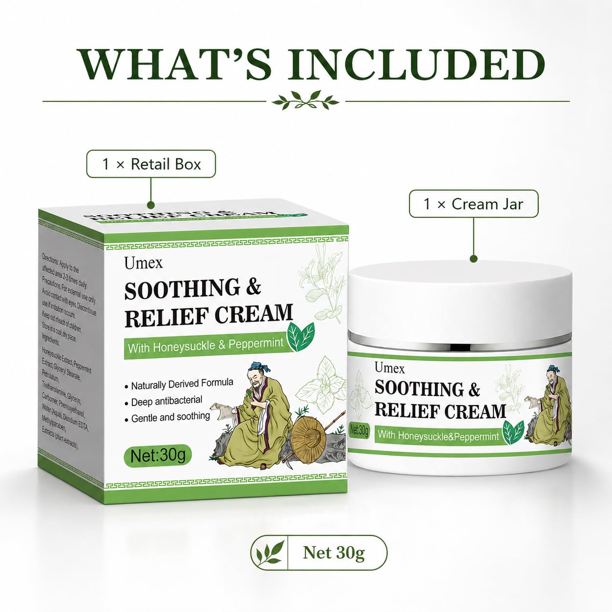 Hydrating Body Cream for Dry, Sensitive Skin - Moisturizing Lotion with Honeysuckle & Mint | Soft & Smooth Finish