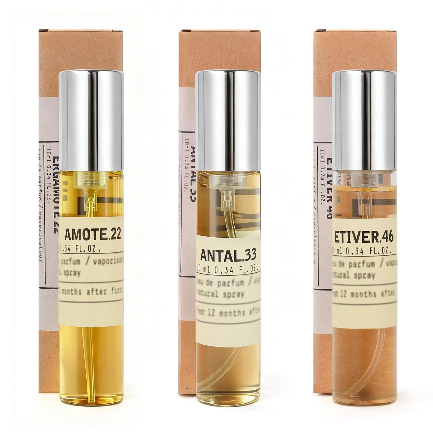MPOSVG Mini Perfume Sampler Sets | 3x10ml Sandalwood Fragrance - 33SANTALL's+ 46VETIVERR's +22BERGAMOTEE's - Jasmine Citrus，Neroli Notes