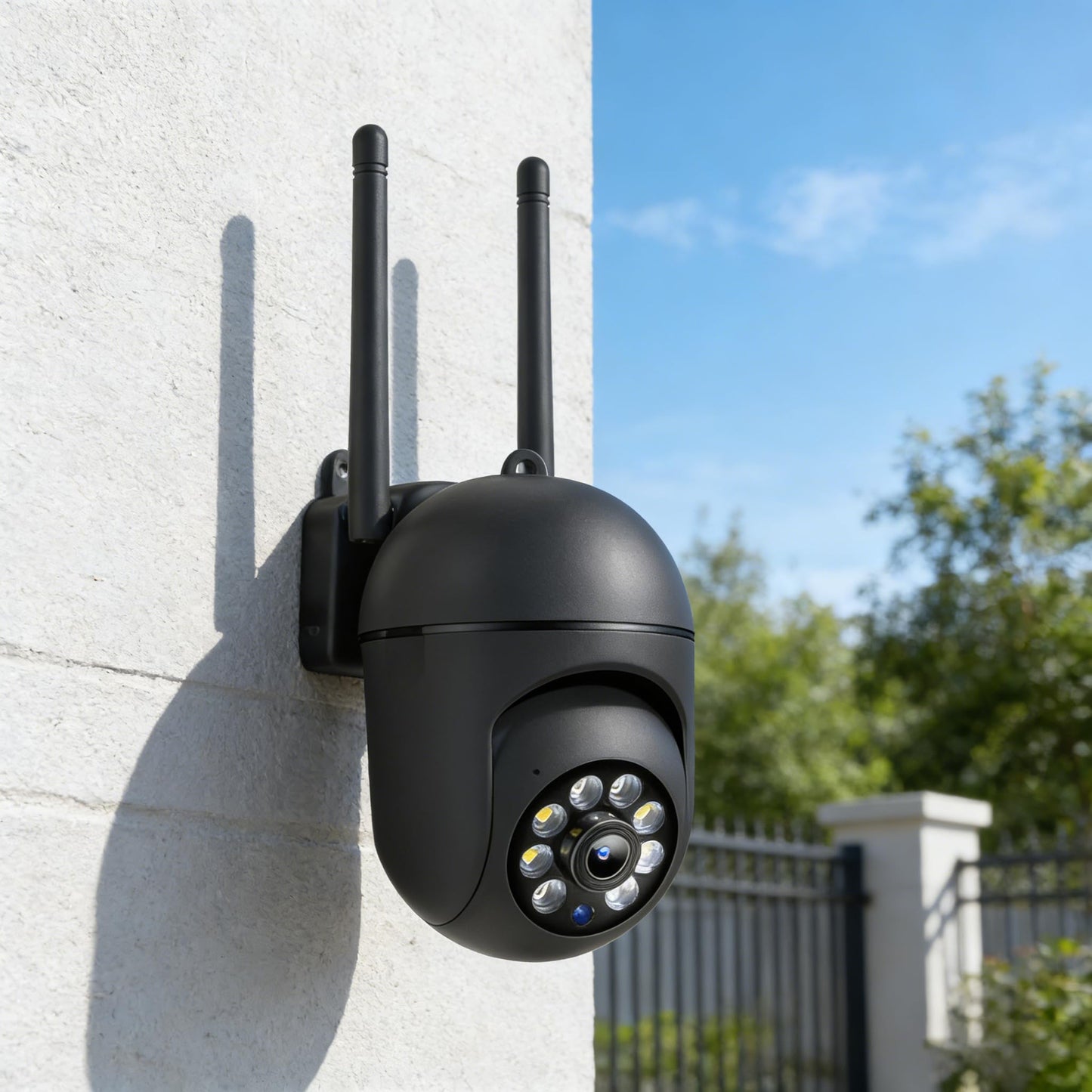 Outdoor Security Camera 1080P Dome 2.4GHz WiFi Waterproof 360 Degree View Motion Detection 2-Way Audio for Home Yard, Black