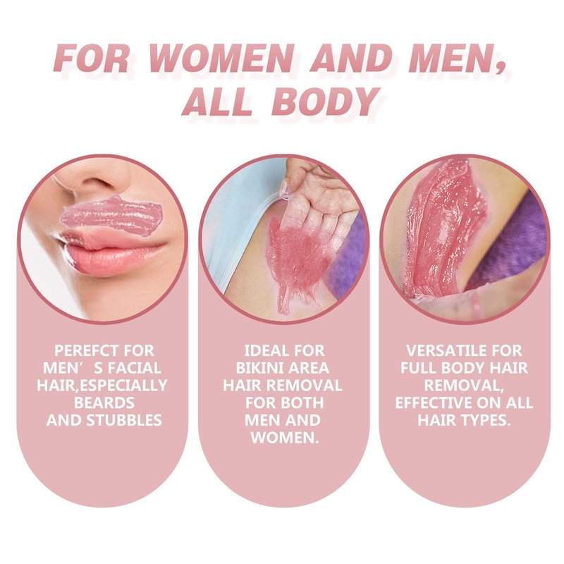3lb Pink Hard Wax Beads, Rose Scent Creamy Brazilian Wax for Sensitive Skin & Fine Hair, Crack-Resistant Formula, Less Residue Stripless Wax for Face, Bikini & Body, Frequent Home Use & Salon Use