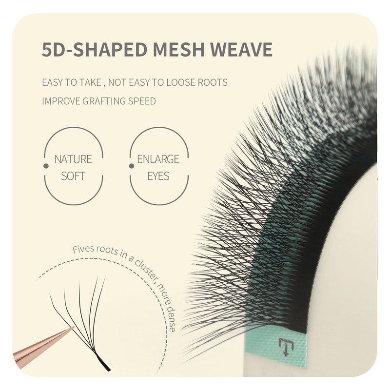ANNAFRIS 5D Premade Fan W Shape Eyelash Extensions Volume Self Fanning False Lashes Makeup Supplies Professional Use Lash Extension
