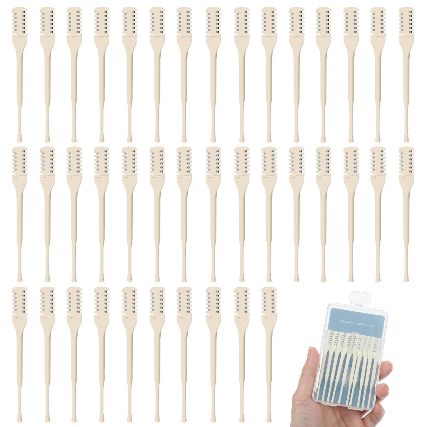 FNANJWQ 30Pcs Manual Nose Hair Trimmer - Rotating Nasal Hair Razor Cutter with Storage Box for Women and Men Double Sided Nose Hairs Cleaner Portable Nostril Remover Tools