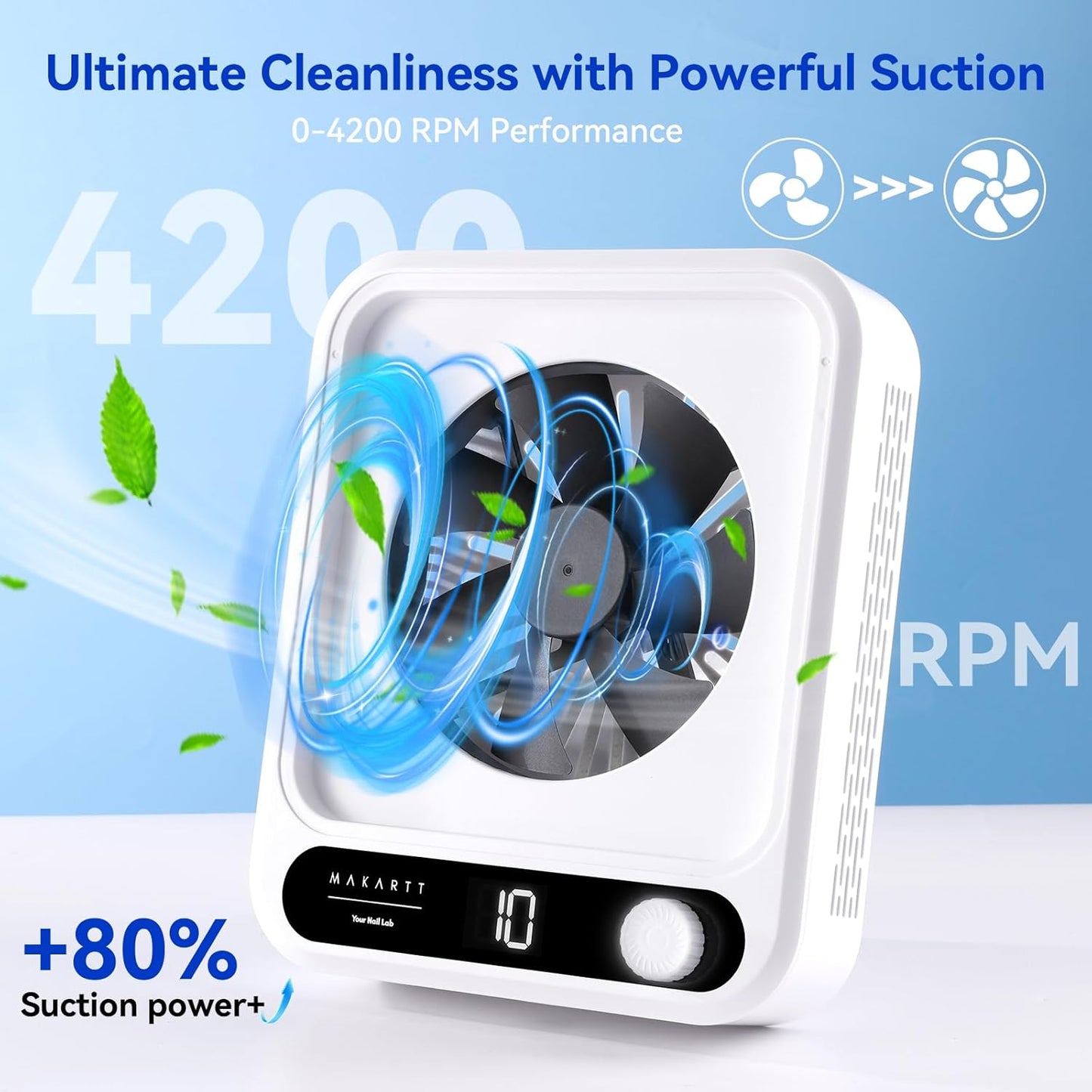 Makartt Nail Dust Collector - Professional Suction System with LED Display | Adjustable Speed & Reusable Filter for Nail Salons
