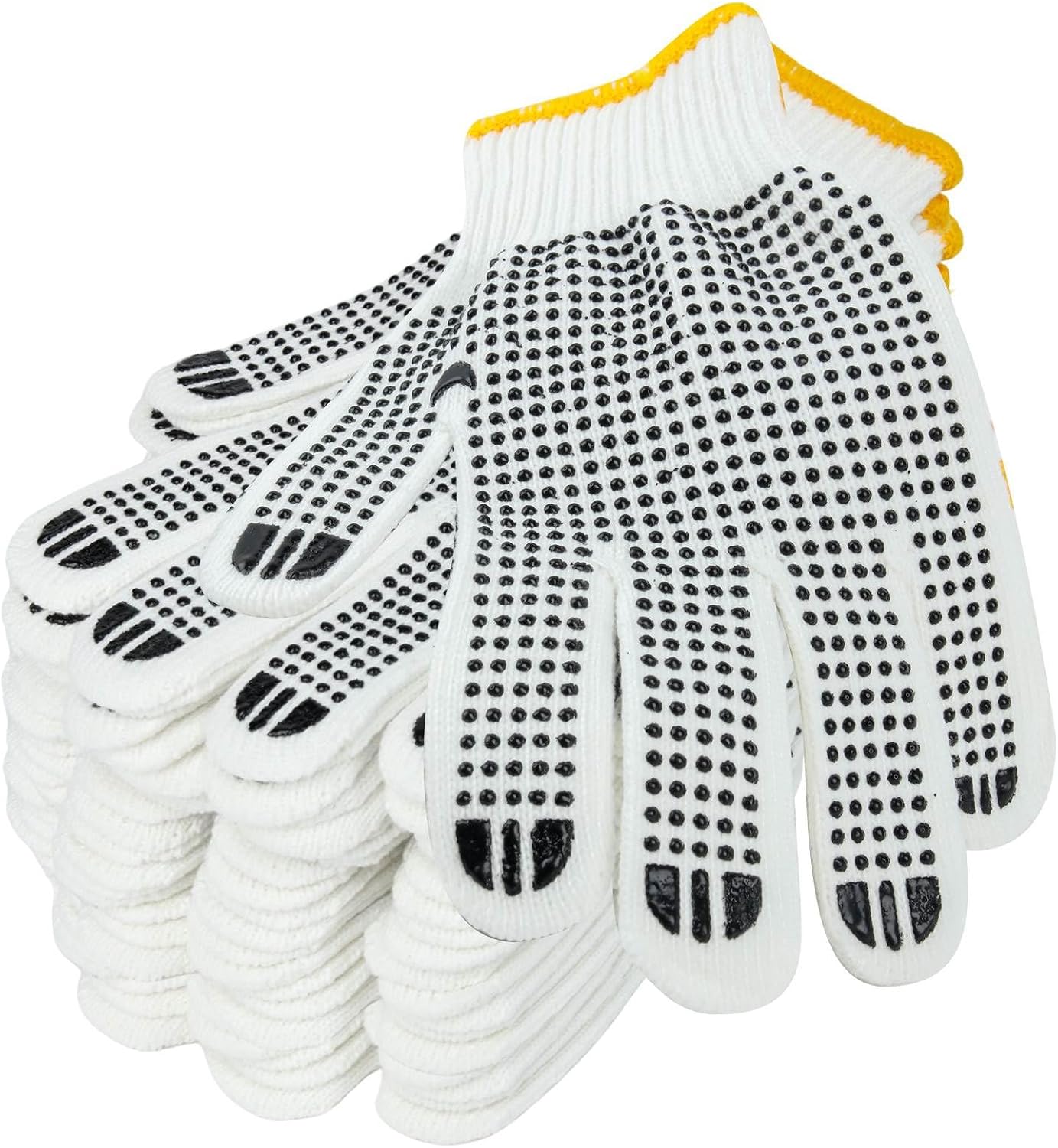 Unisex Cotton Polyester Knitted Safety Gloves - Ideal for Gardening, Cooking & Warehouse Work | 12/36/240 Pairs