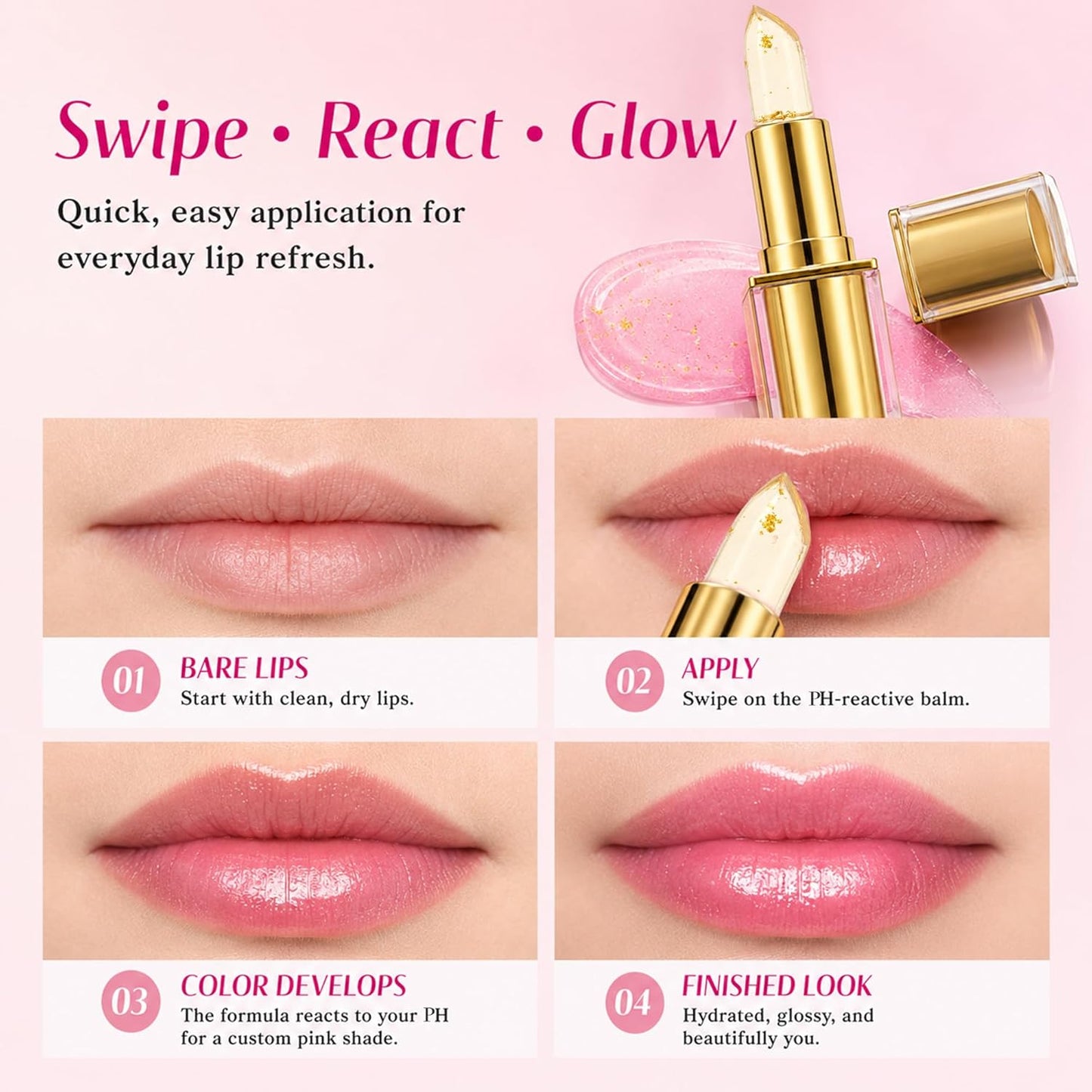 pH Color Changing Lipstick - 2 Pack | Adapts to Your Natural Tone, Long-Lasting Moisturizing Balm