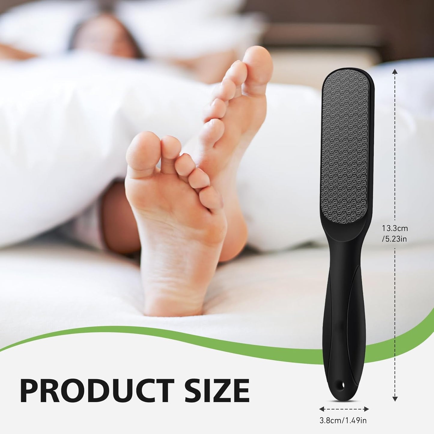Nano Glass Foot File - Hard Skin Remover & Callus Scrubber | Durable Pedicure Tool for Soft, Smooth Feet - Black