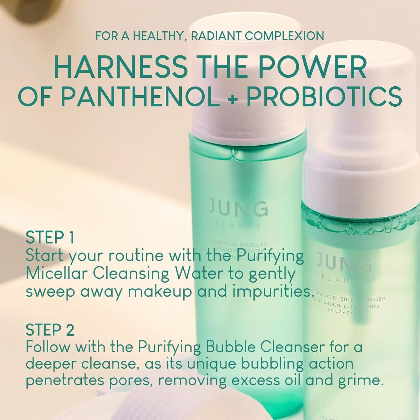 Purifying Micellar Cleansing Water - Gentle Makeup Remover with Panthenol & Probiotics | 200ml (6.76 fl oz) for Sensitive Skin
