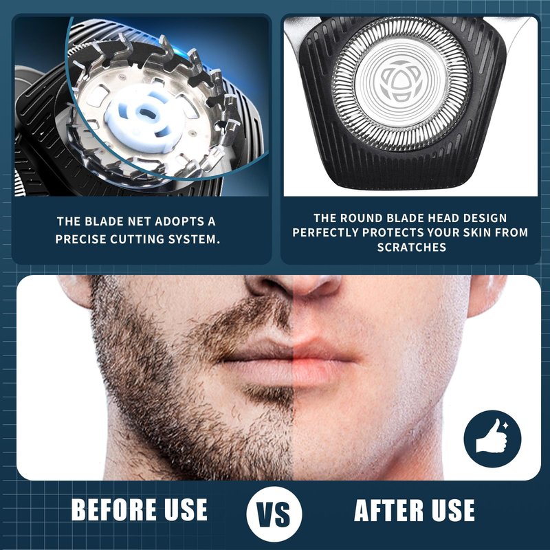 2 Pack SH71/50 Shaving Heads Compatible with Phili*s Shavers Series S5000 (S5XXX),S7000 (S7XXX) (BLACK)