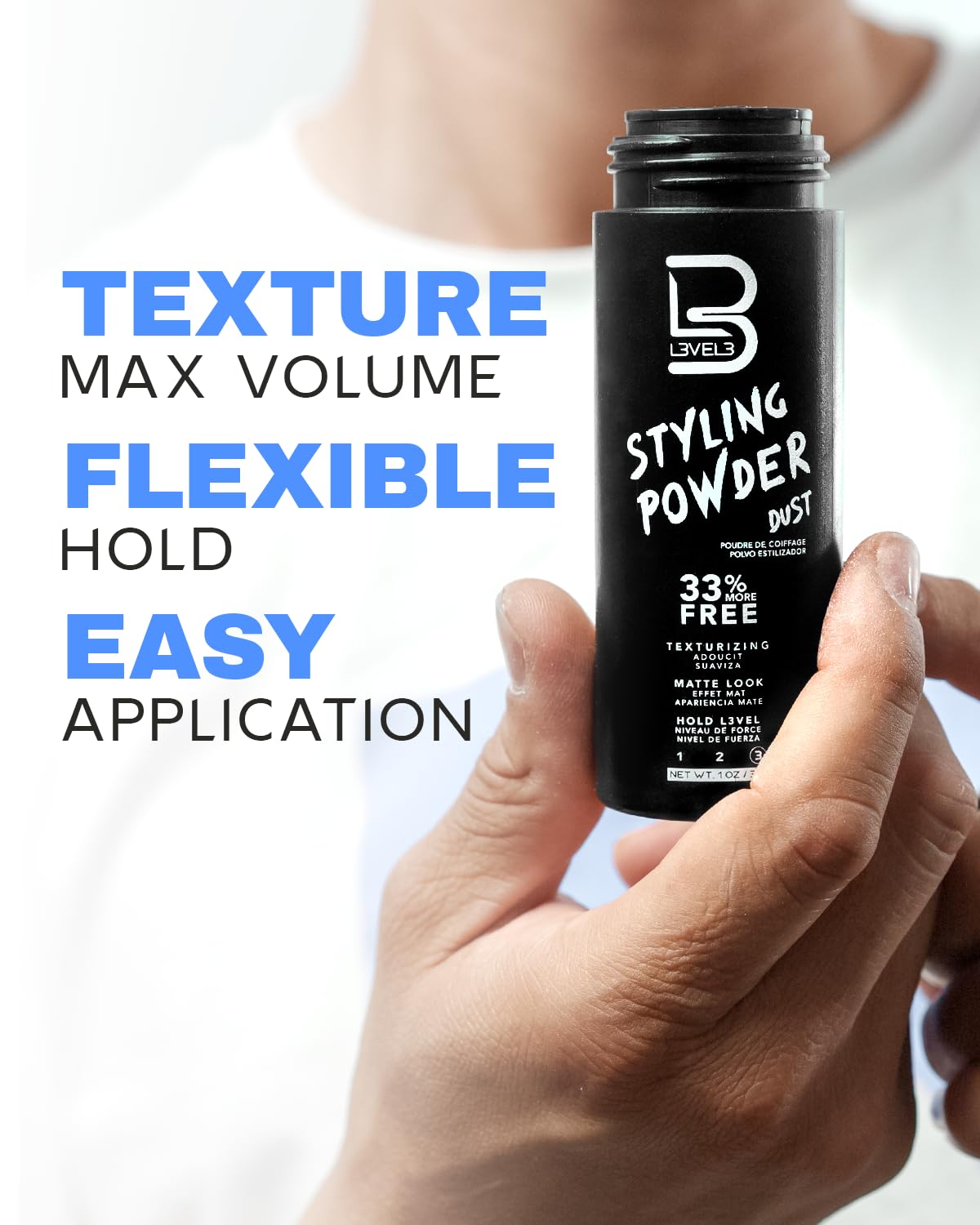 Level 3 Styling Powder for Men - Natural Look, Easy Application, No Greasy Residue | 30g