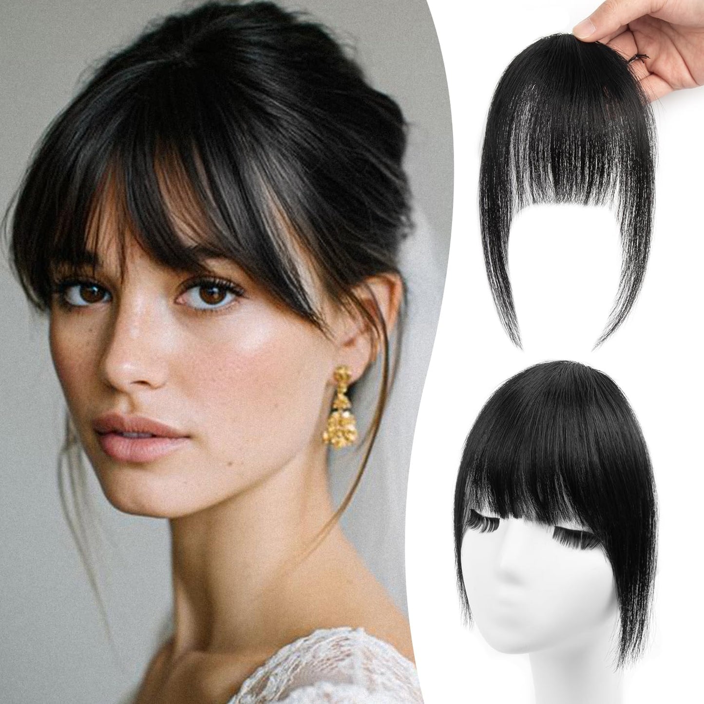 Boymia Clip on Bangs for Women Hair