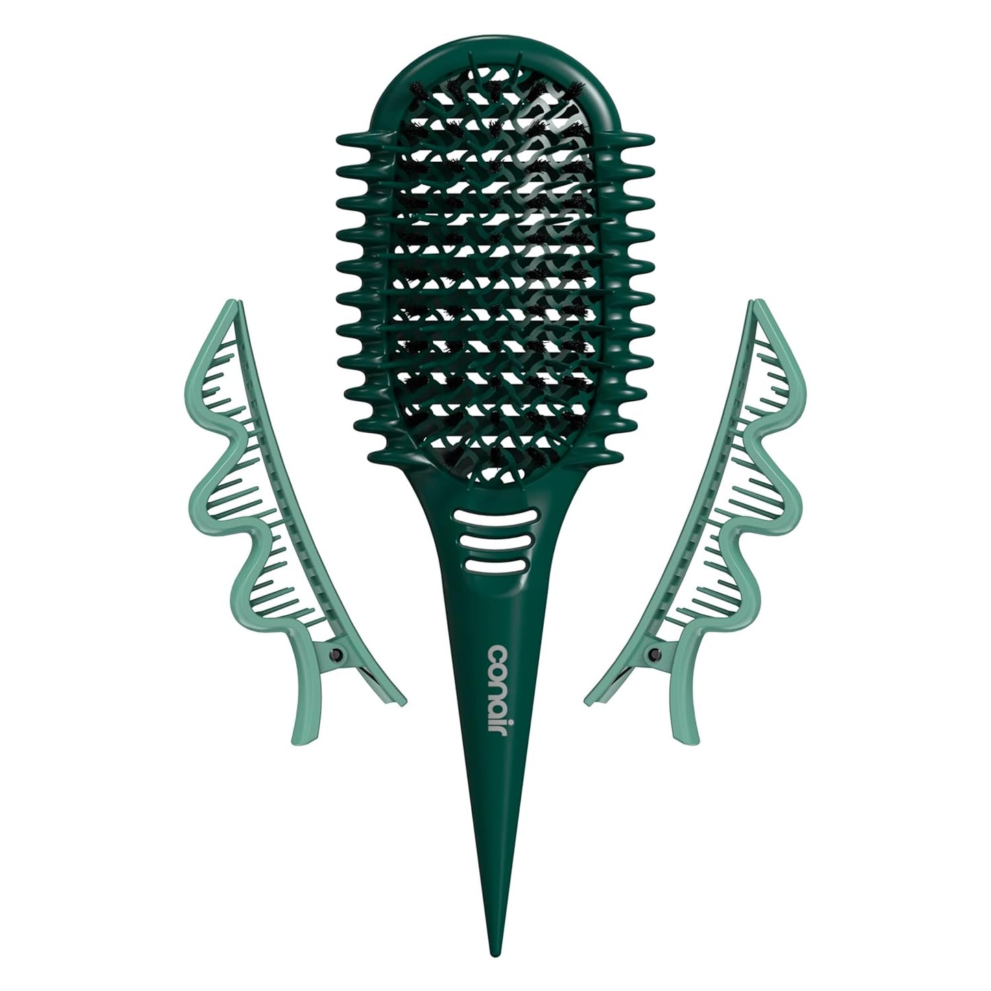Conair Curl Define Pro Hair Brush - Frizz-Free Detangling & Curl Definition | Dual-Vent Design, Mixed Bristles