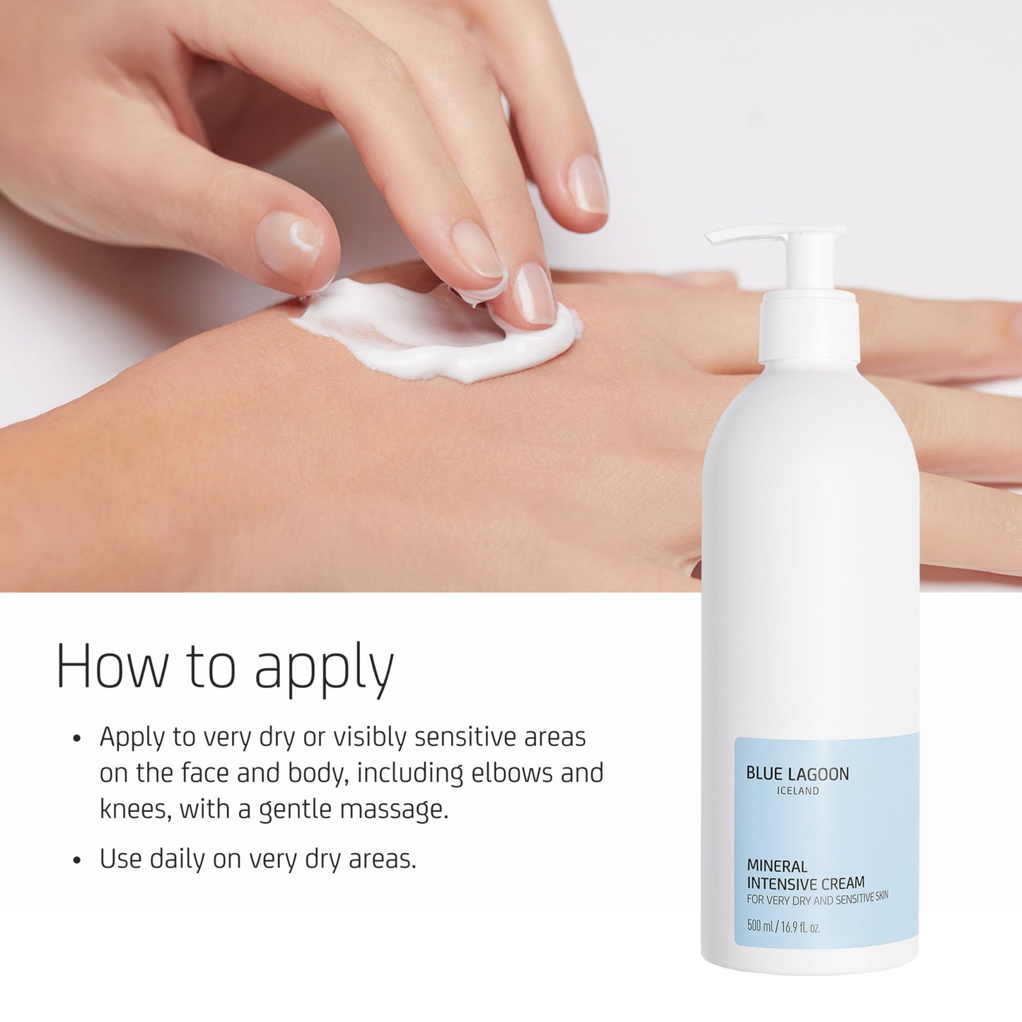 Blue Lagoon Skin Science - Mineral Intensive Cream - Rich Moisturizing Cream - Contains Blue Lagoon Seawater for Hydrating Skin - Gentle and Soothing on Skin - Prevents Dry Skin - 500ML