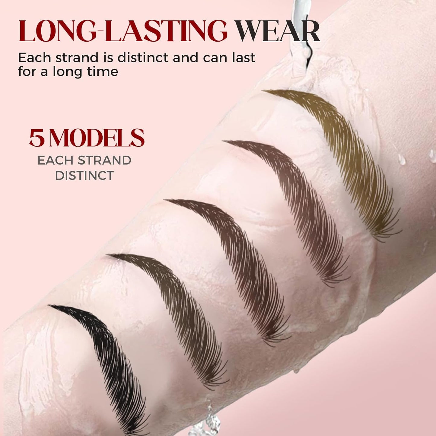 Microblading Eyebrow Pen - 4-Tip 3D Waterproof Pencil for Natural Brow Makeup | Long-Lasting Black