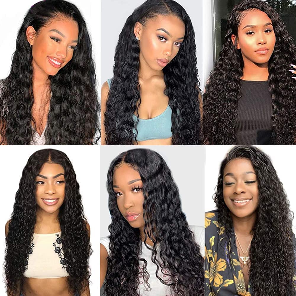 24 26 28 inch Water Wave Bundles Human Hair Bundles Human Hair Wet and Wavy Bundle Natural Black Color 150g