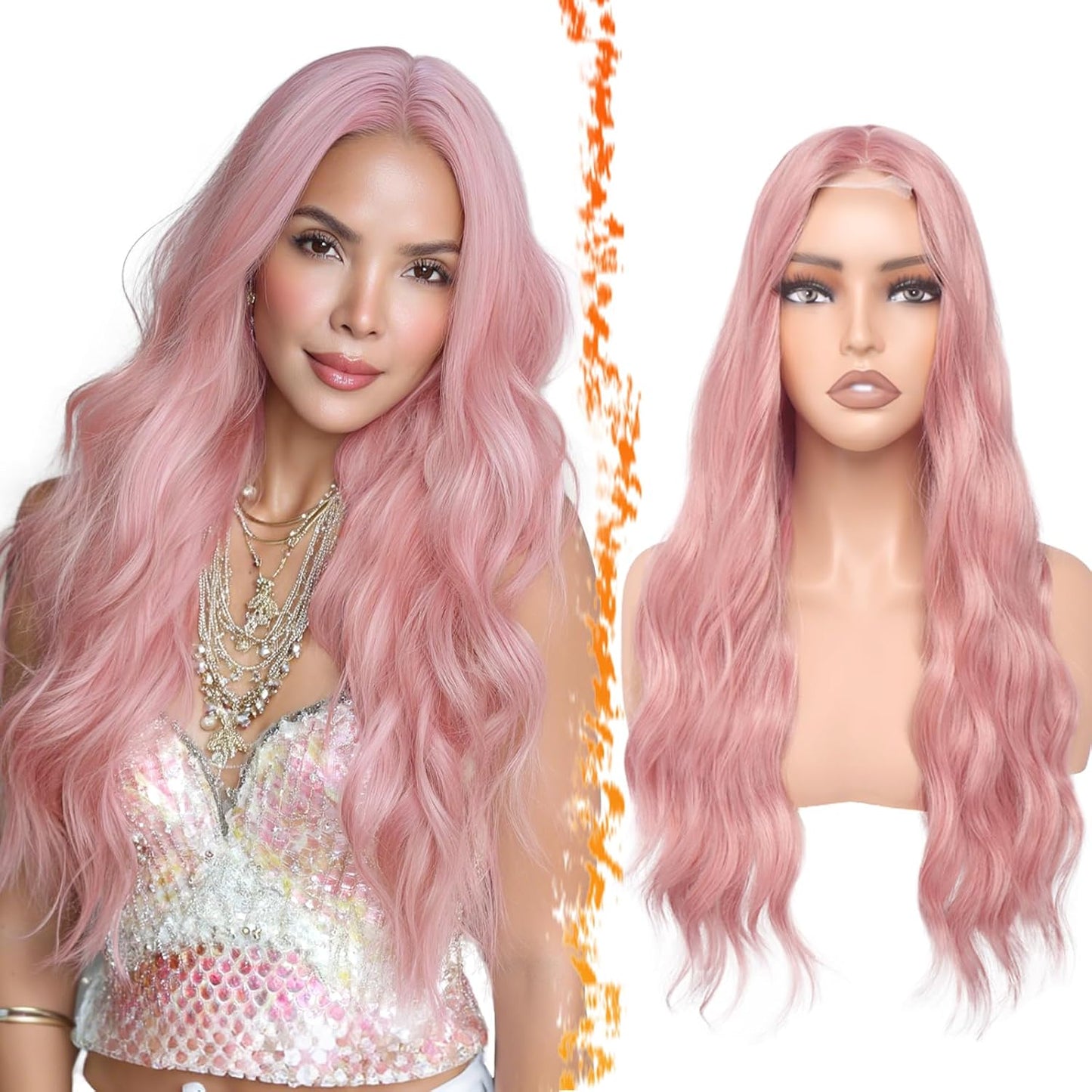 18 Inch Wavy Beige Blonde Wig - Medium Length Synthetic Wig for Women | Natural Soft Waves for Daily Wear & Parties