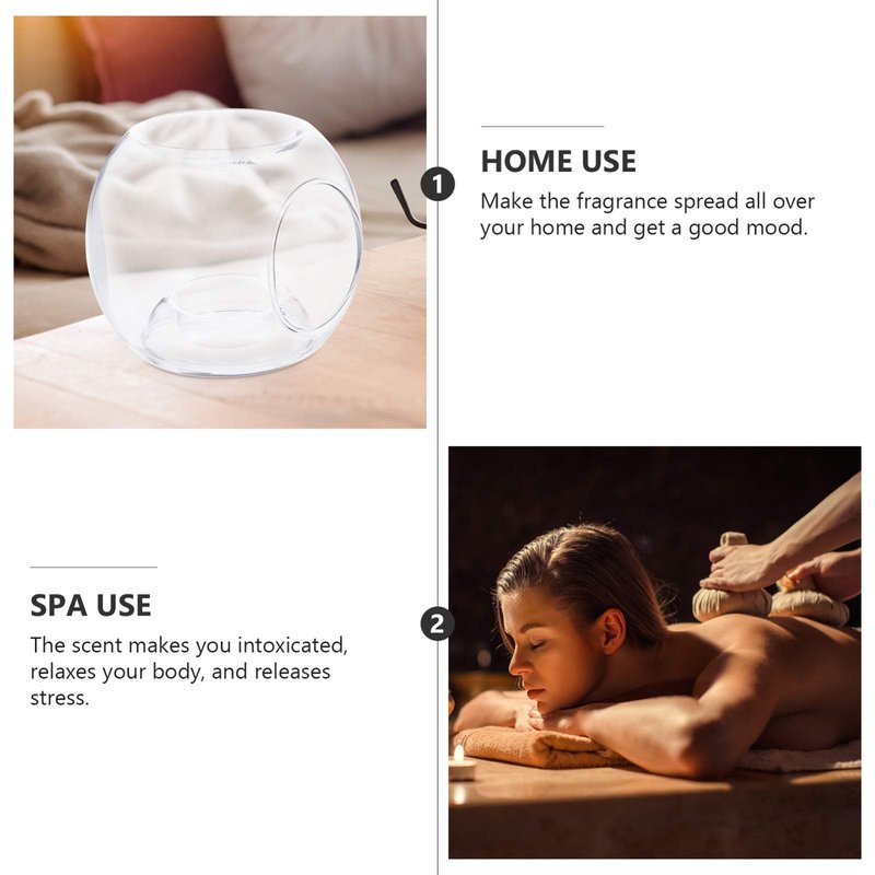 Uonlytech Clear Glass Tealight Holder Essential Oil Burner Wax Candle Tart Burner Warmer Diffuser Aroma Candle Warmers Decoration