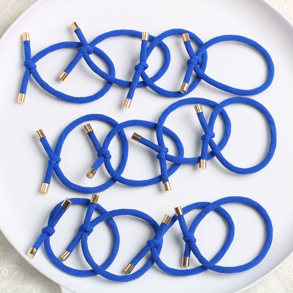 Elastic Hair Ties - Stretchy Rubber Bands for Women | Pack of 12 Black Ponytail Holders