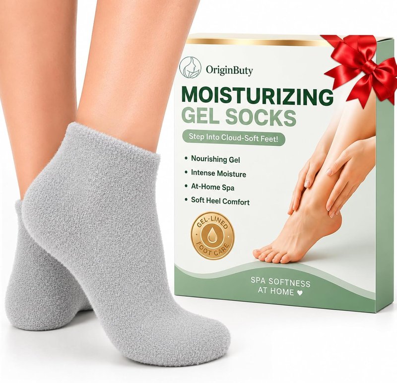 Moisturizing Socks for Dry Cracked Feet - Aloe Gel Heel Protector | Size 9-11, Foot Spa Care