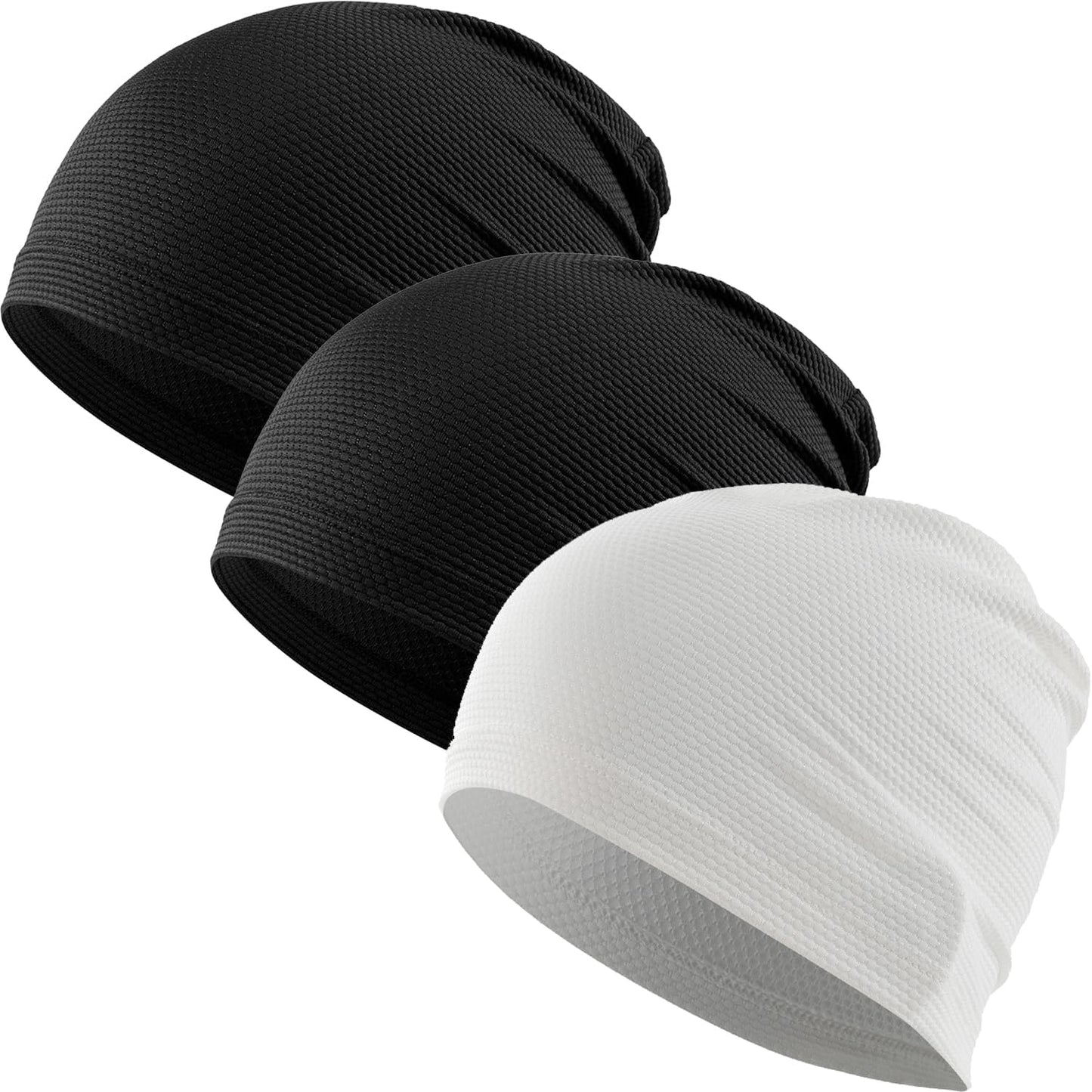 WTACTFUL 3-Pack Cooling Skull Caps - Breathable 3D Mesh Running Hats for Men & Women | Summer & Winter Use