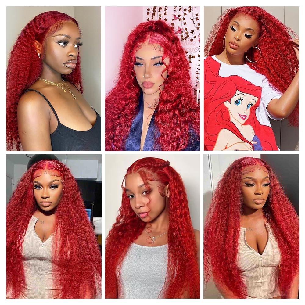 24 26 28 inch Red Bundles Red Human Hair Bundle Burgundy Water Wavy 3 Bundles Burgundy Water Wave Bundlle Human Hair
