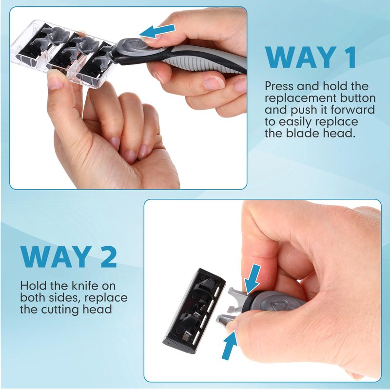 Wovnet 37 Pcs Refillable 5 Blade Disposable Razors for Men Sensitive Skin Razor Men's Disposable Refillable Razors Set Shaving Kit, 1 Razor Handle and 36 Cartridges