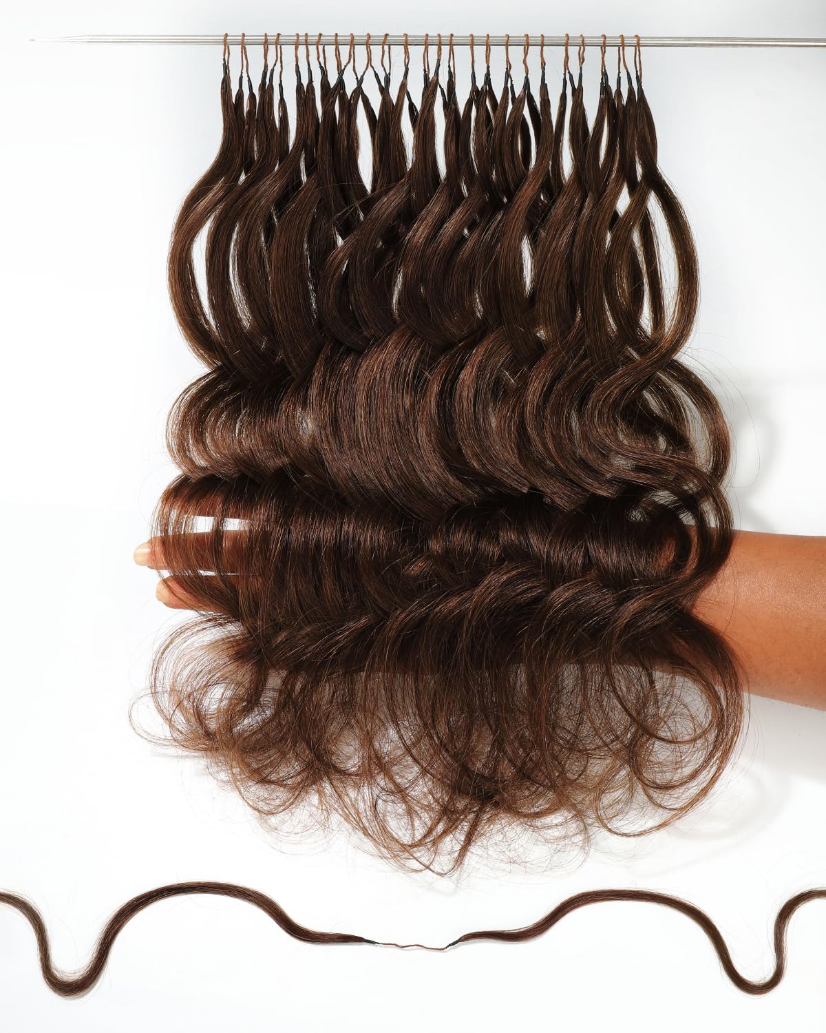 BEEOS Body Wave Crochet Human Hair 160g, Pre-Separated Miracle Knots Feather Crochet Hair for Black Women, Reusable Invisible String 18 Inch #4 Brown