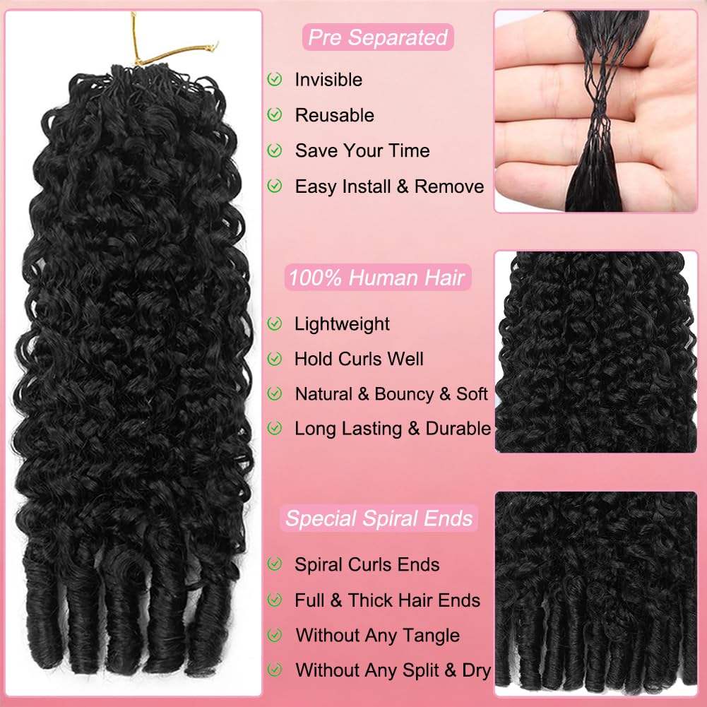 Burmese Curly Feather Crochet Hair Extensions - 16 Inch, Lightweight, Knotless, Natural Color for Black Women
