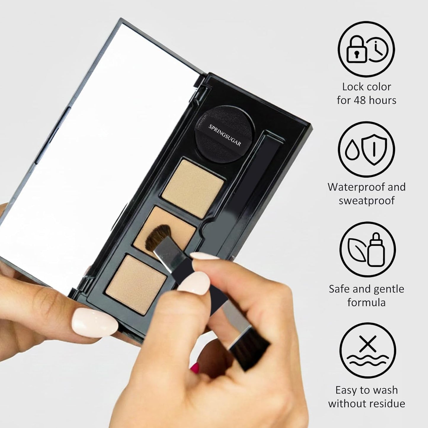 Root Touch Up Hair Color - Blendable Gray Coverage Powder for Thinning Edges | 48H Sweat Resistant, Natural Finish - Blonde