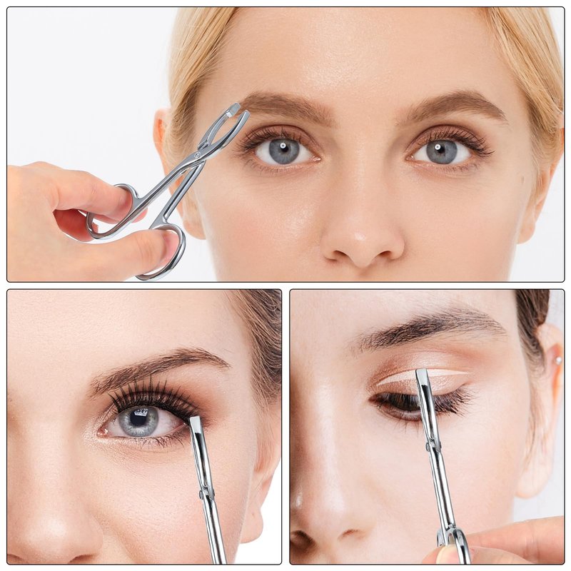 Tweezers With Handles 2 Pcs Tweezers For Women Facial Hair Stainless Steel Scissor Handle Eyebrow Tweezers Flat Straight Tip Hair Plucker For Wig Plucking Plucker Facial Care (Silver)