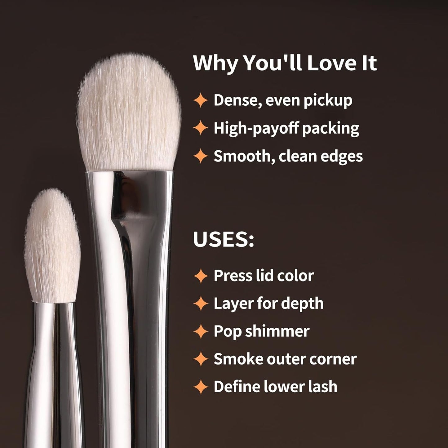 Eye Shadow Brush - Dense & Soft Applicator for Smokey Eyes | Classic Shader (196)