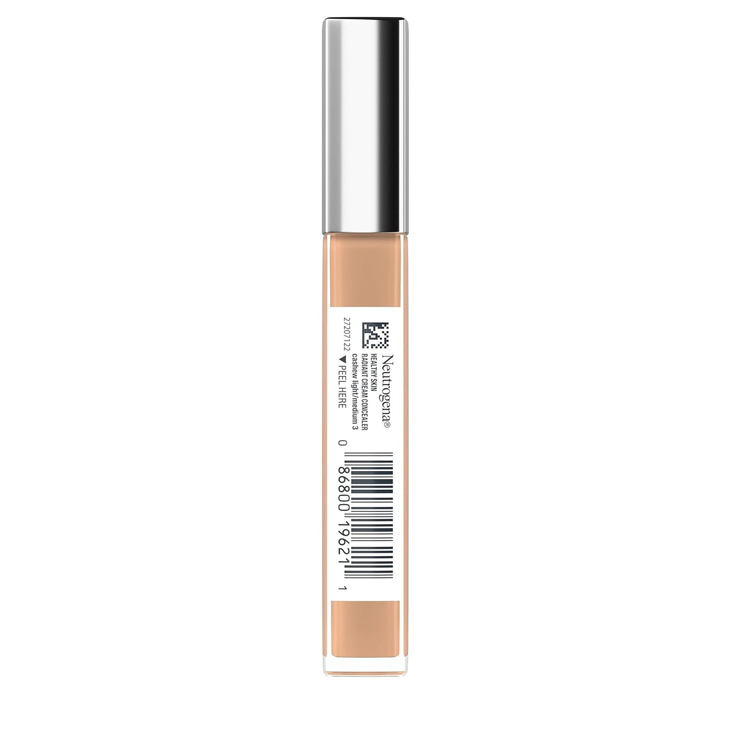 Neutrogena Radiant Brightening Cream Concealer - Lightweight, Non-Comedogenic, Peptides & Vitamin E | Cashew Light/Medium 03, 0.24 oz