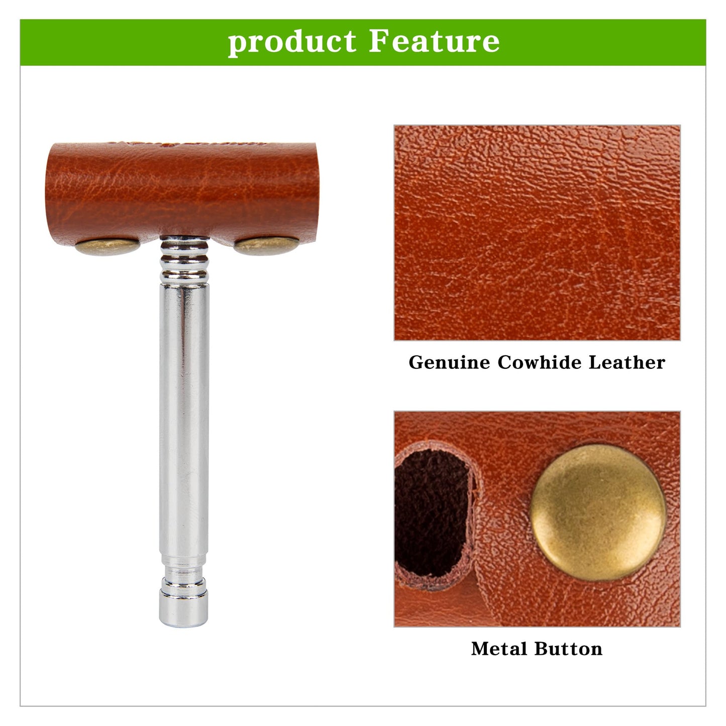 2 Pack Genuine Leather Safety Razor Protective Cover, Double Edge Razor Head Protecting Sheath, Blade Guard Shaving Travel Cover