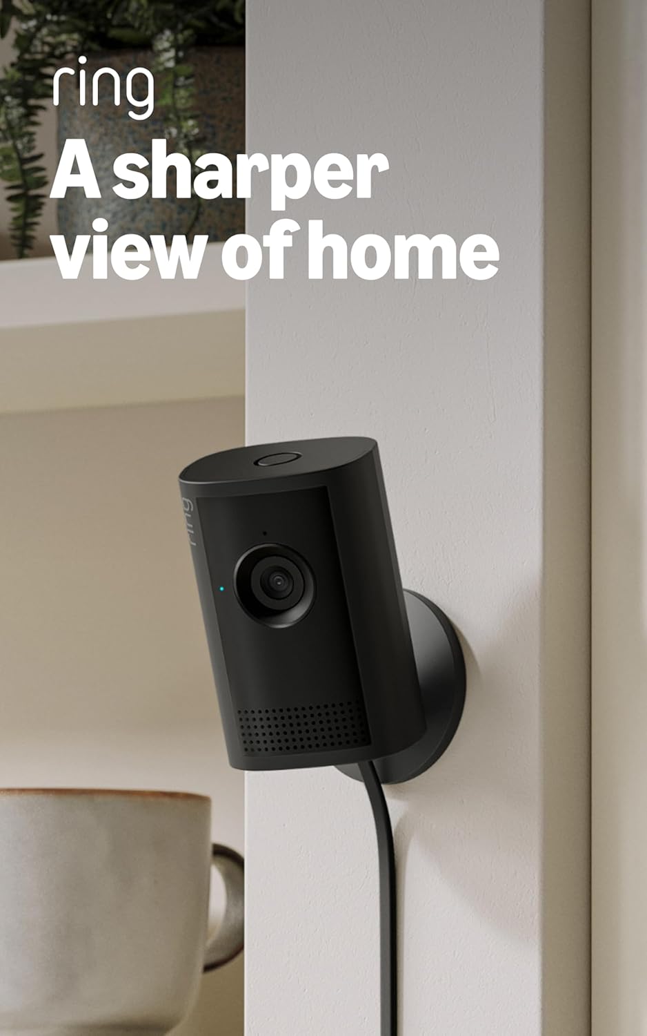 Indoor Security Camera - 2K Video Quality, 4x Zoom & Low-Light Vision | Black