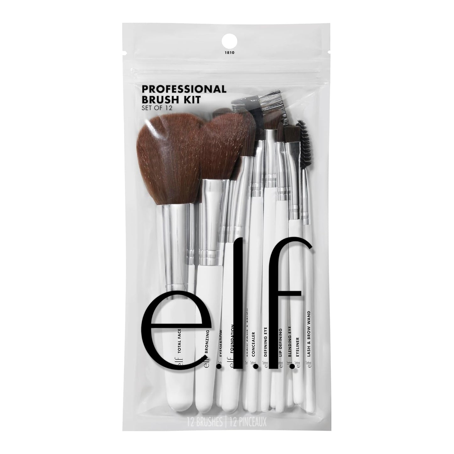 e.l.f. Professional Makeup Brush Set - 12 Vegan Brushes for Flawless Full-Face Application | Cruelty-Free