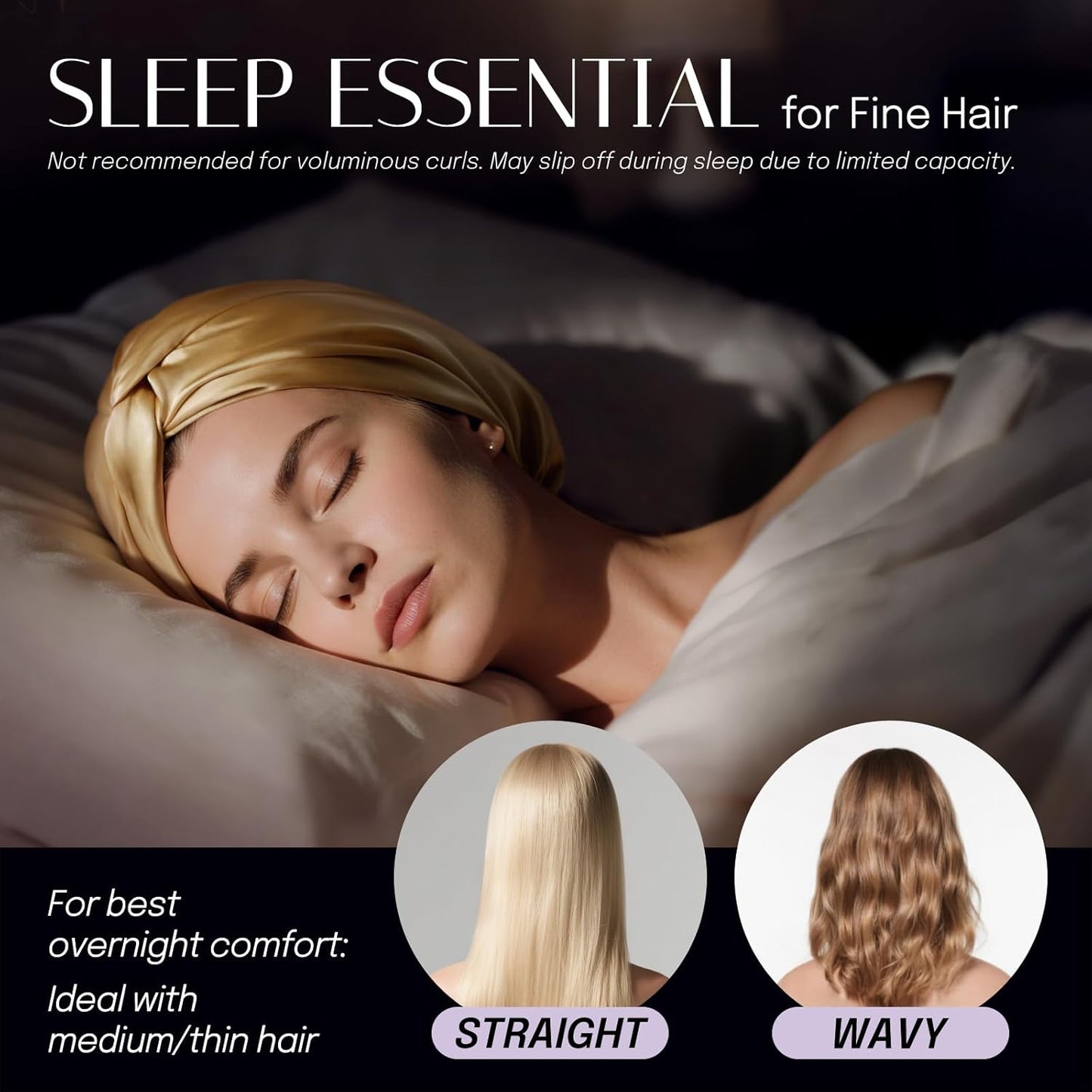 Silk Bonnet for Sleeping - 100% Mulberry 22 Momme Silk, Adjustable Fit for Night Hair Care | Royal Blue