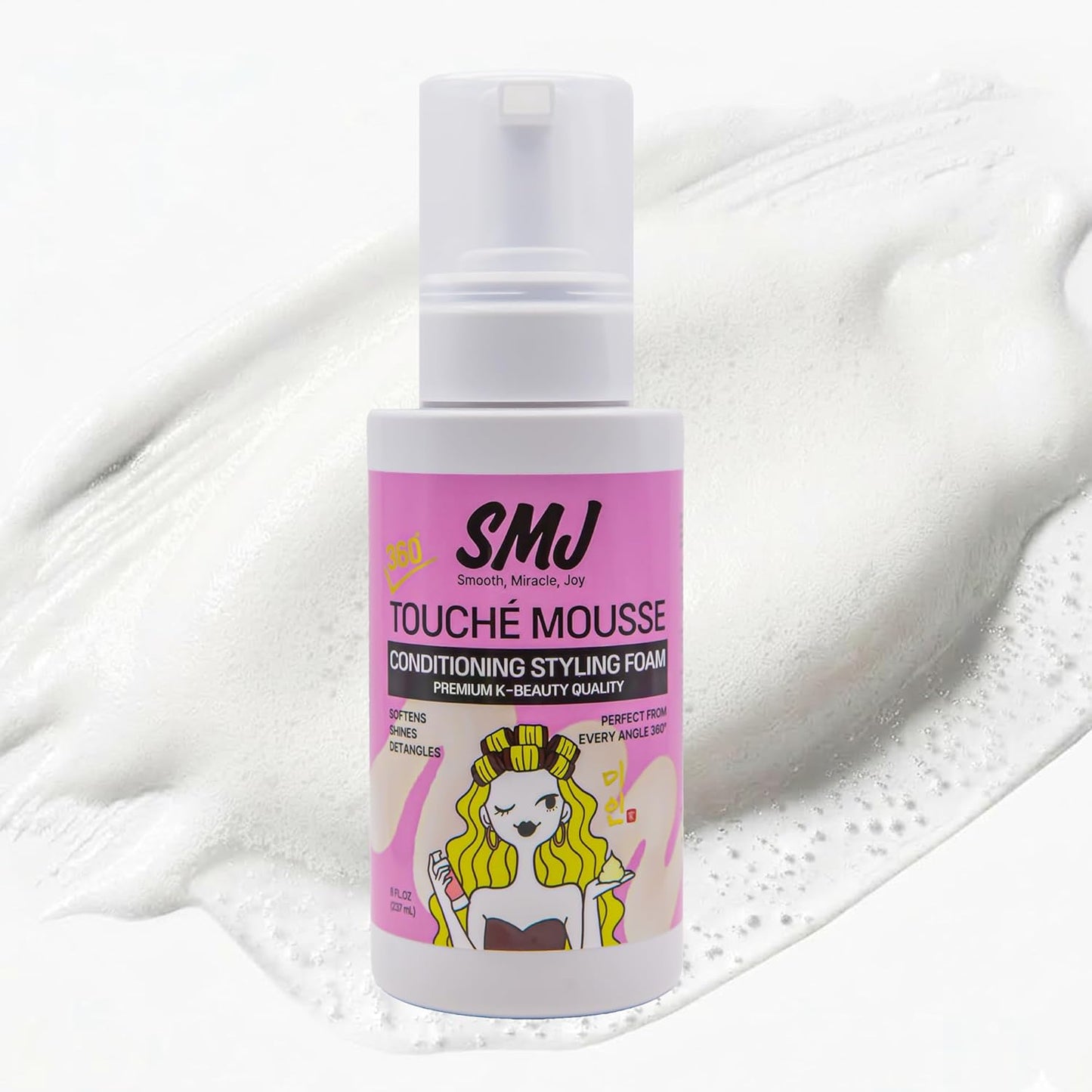 Curl Defining Foam - 360° Touché Mousse for Frizz Control & Flexible Hold | Ideal for Natural Hair, Braids & Protective Styles | 8 FL OZ