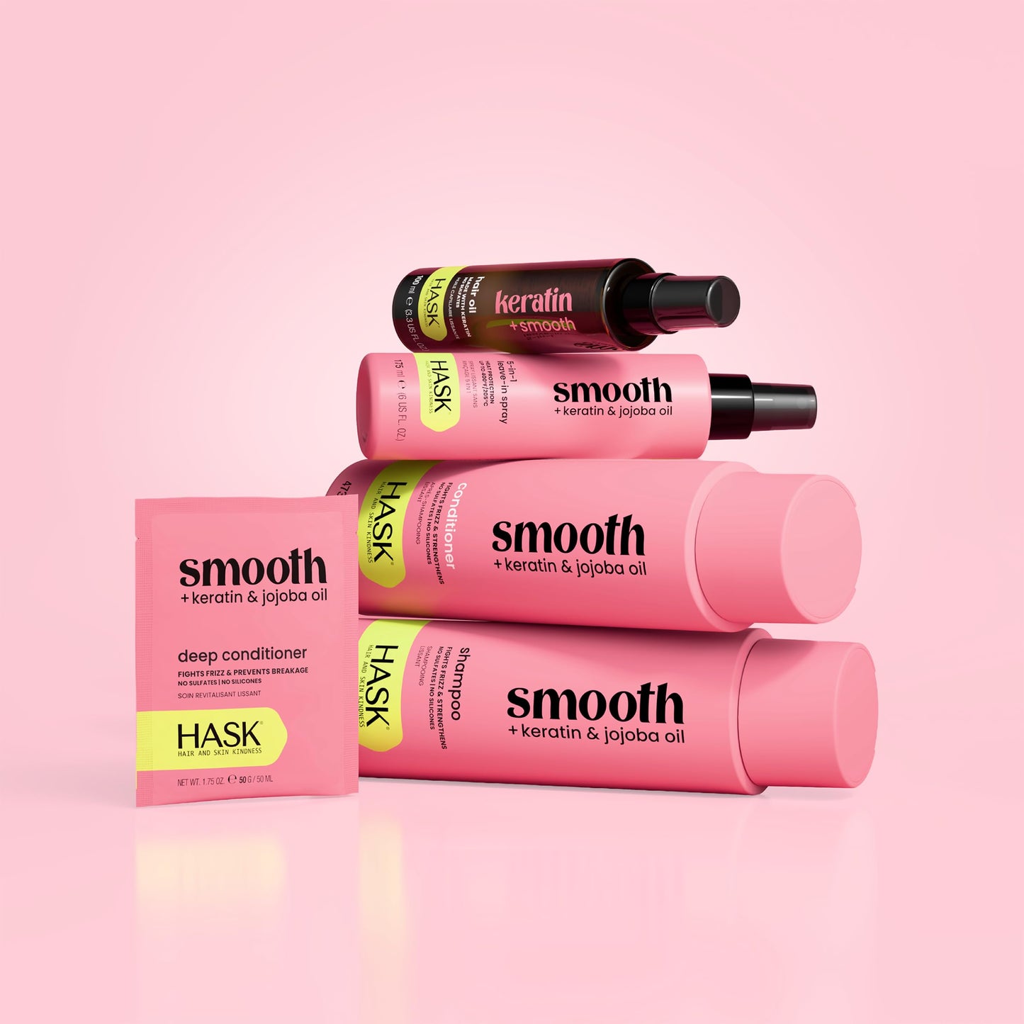 HASK Heat Protect + Keratin & Jojoba Oil Thermal Mist | Heat Protection, Smooths Frizz, Reduces Breakage | Sulfate, Paraben, & Cruelty Free, Color Safe, 8 fl oz