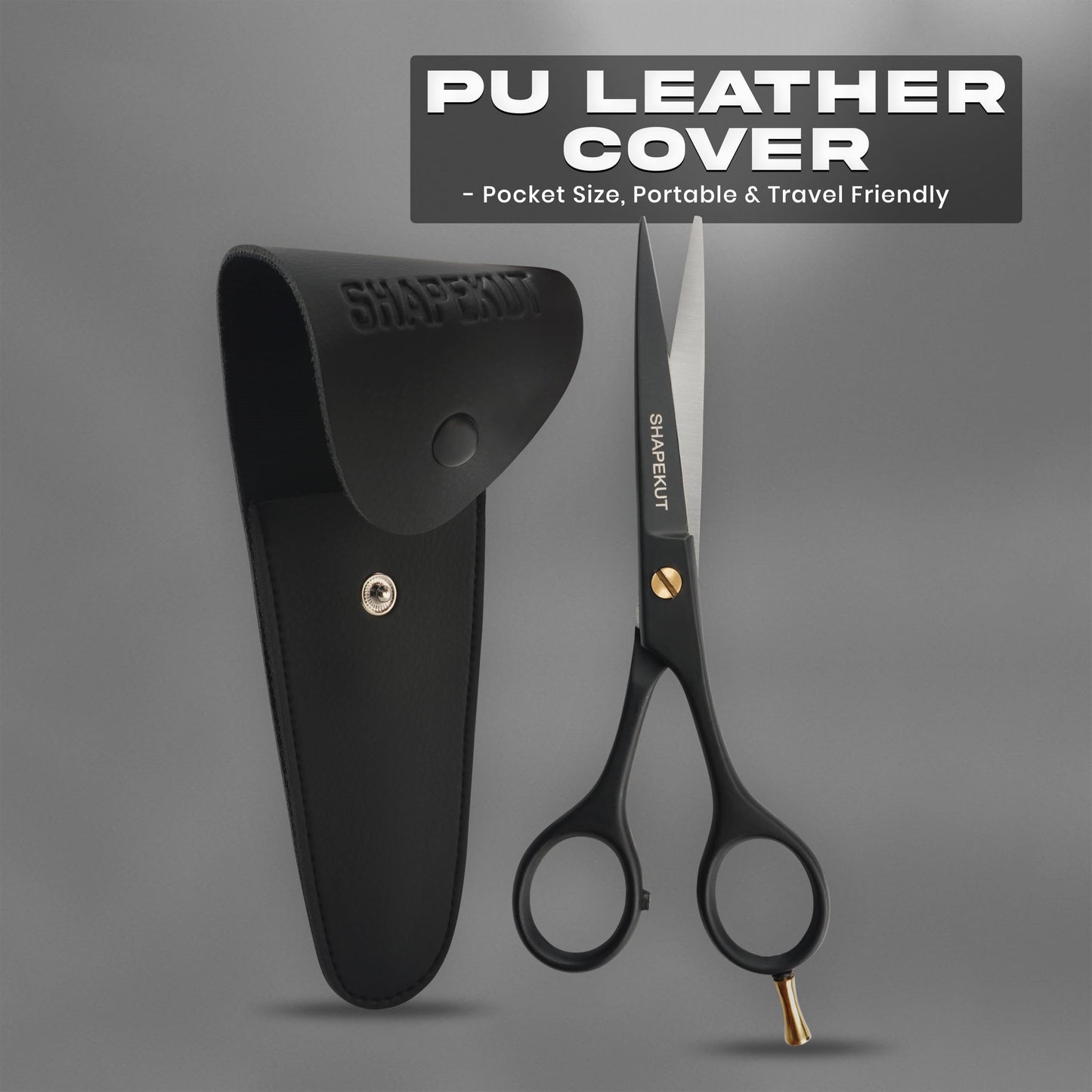 Hair Cutting Scissors 6.5 Inch, Professional Hair Shears, Haircut Scissors for Barber Salon – High Carbon Stainless Steel Blades - Ergonomic for Men, Women & All Ages (Black, 6.5 inches)