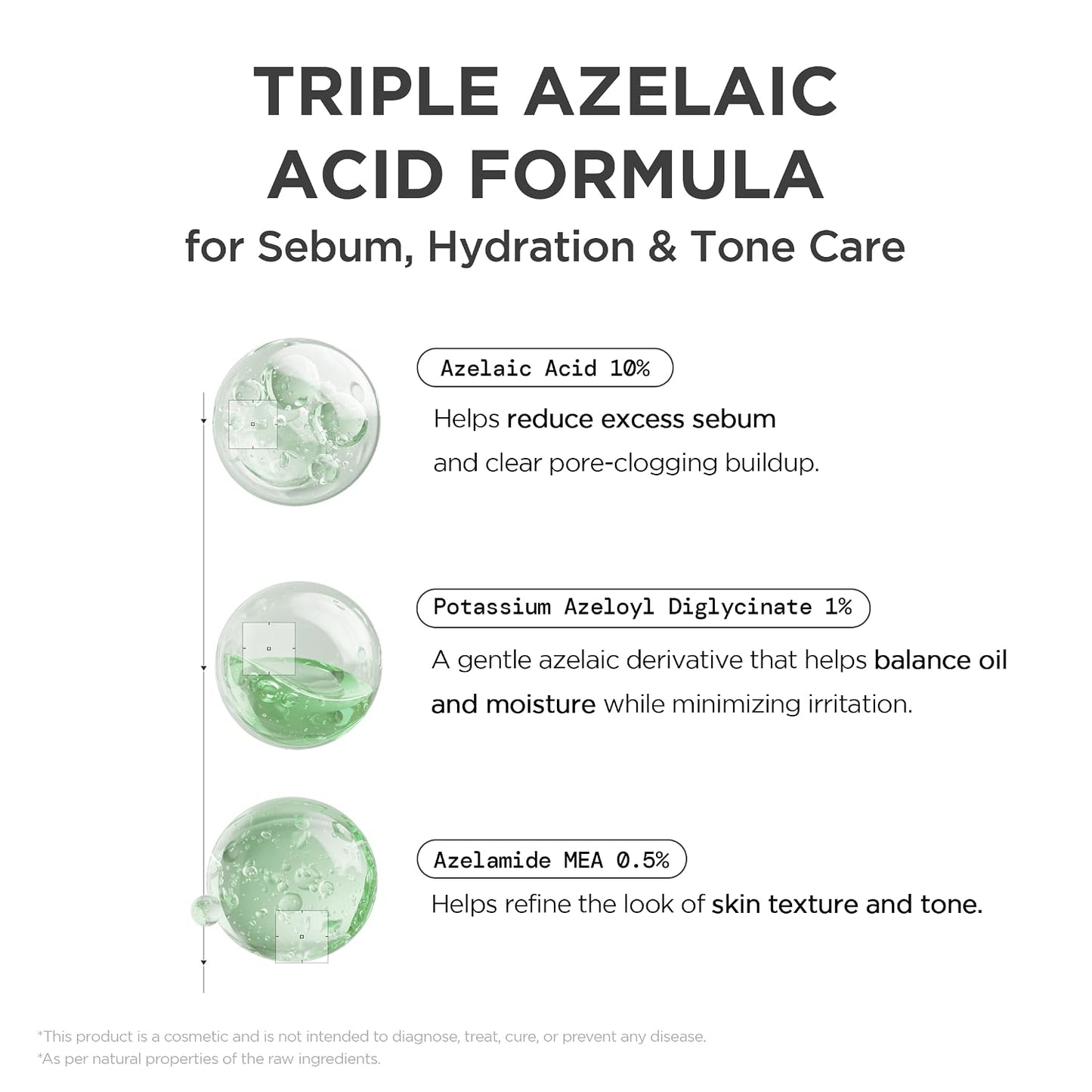 Azelaic Acid 10% Ampoule - Hydrating Face Serum for Blemish-Prone & Oily Skin | Redness Soothing with Centella, 1.01 fl. oz / 30ml