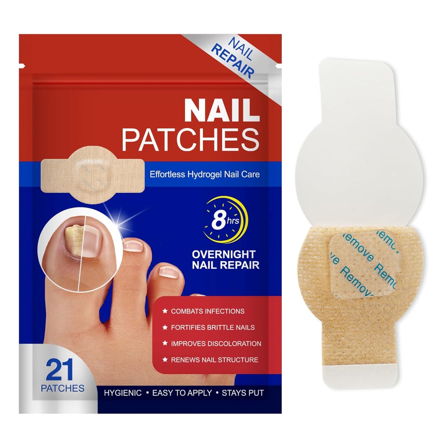 Toenail Treatment Patches - Extra Strength Hydrogel Repair for Damaged, Thick & Brittle Toenails | 42PCS Set