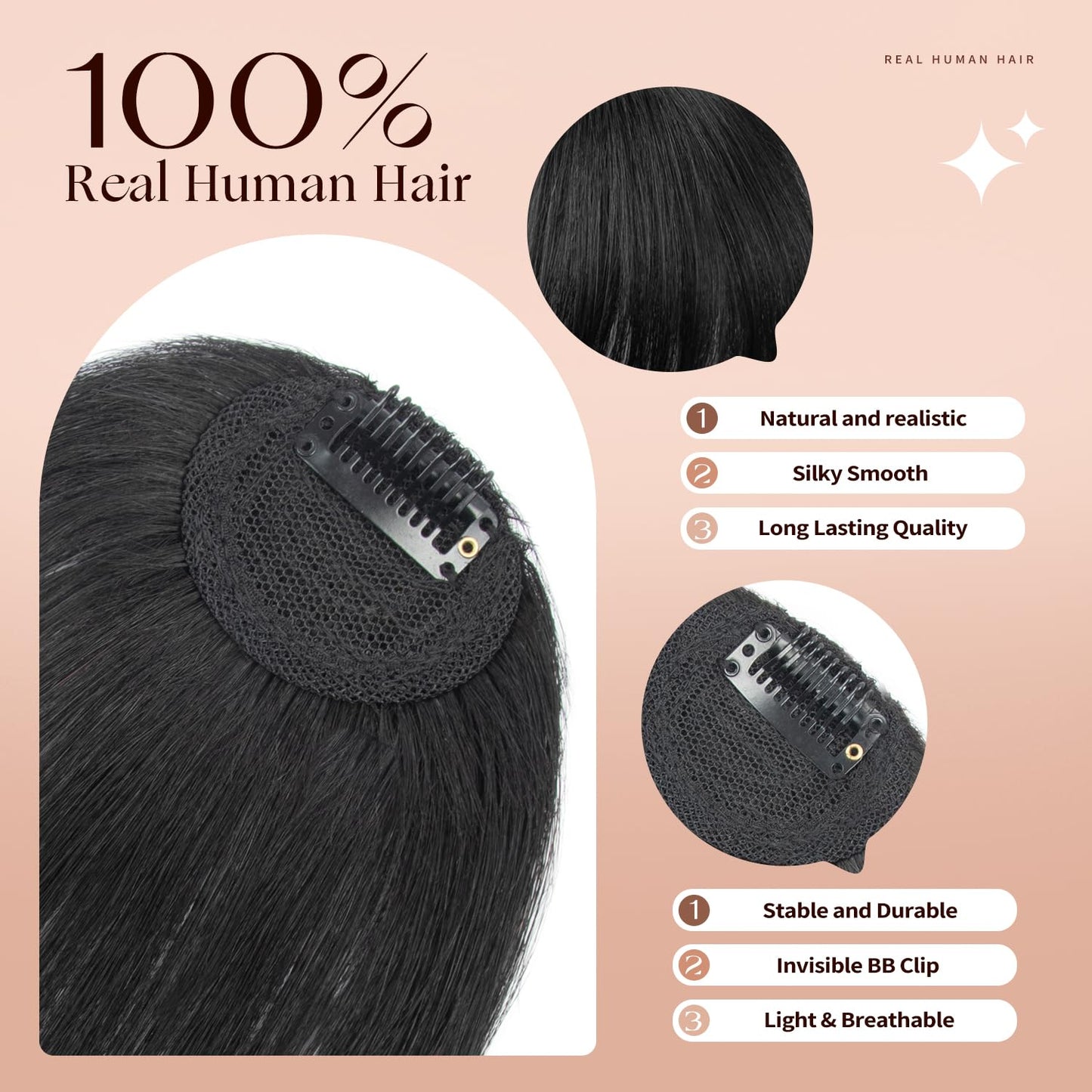 Boymia Clip on Bangs for Women Hair