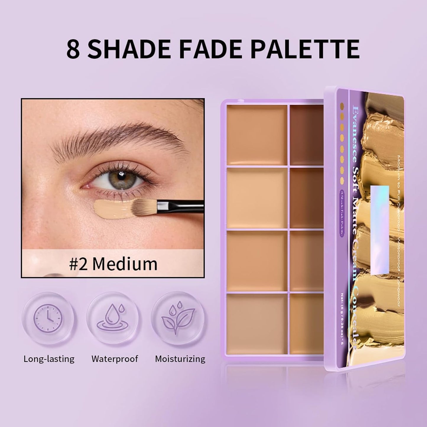 8-Color Cream Concealer Palette - Soft Matte Full Coverage Contour & Waterproof Face Makeup