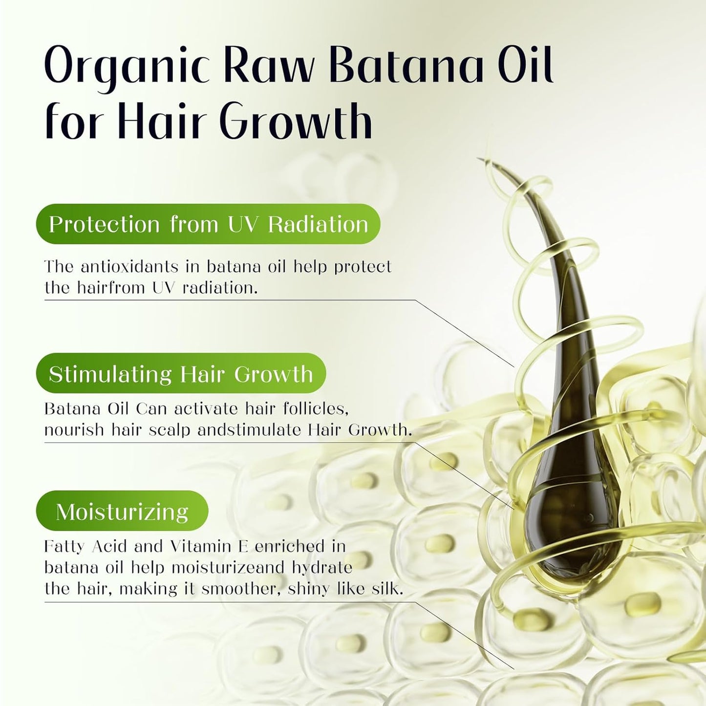 Batana Oil for Hair Growth - 4-in-1 Formula with Rosemary, Castor Oil & Biotin | Scalp Care & Hair Repair