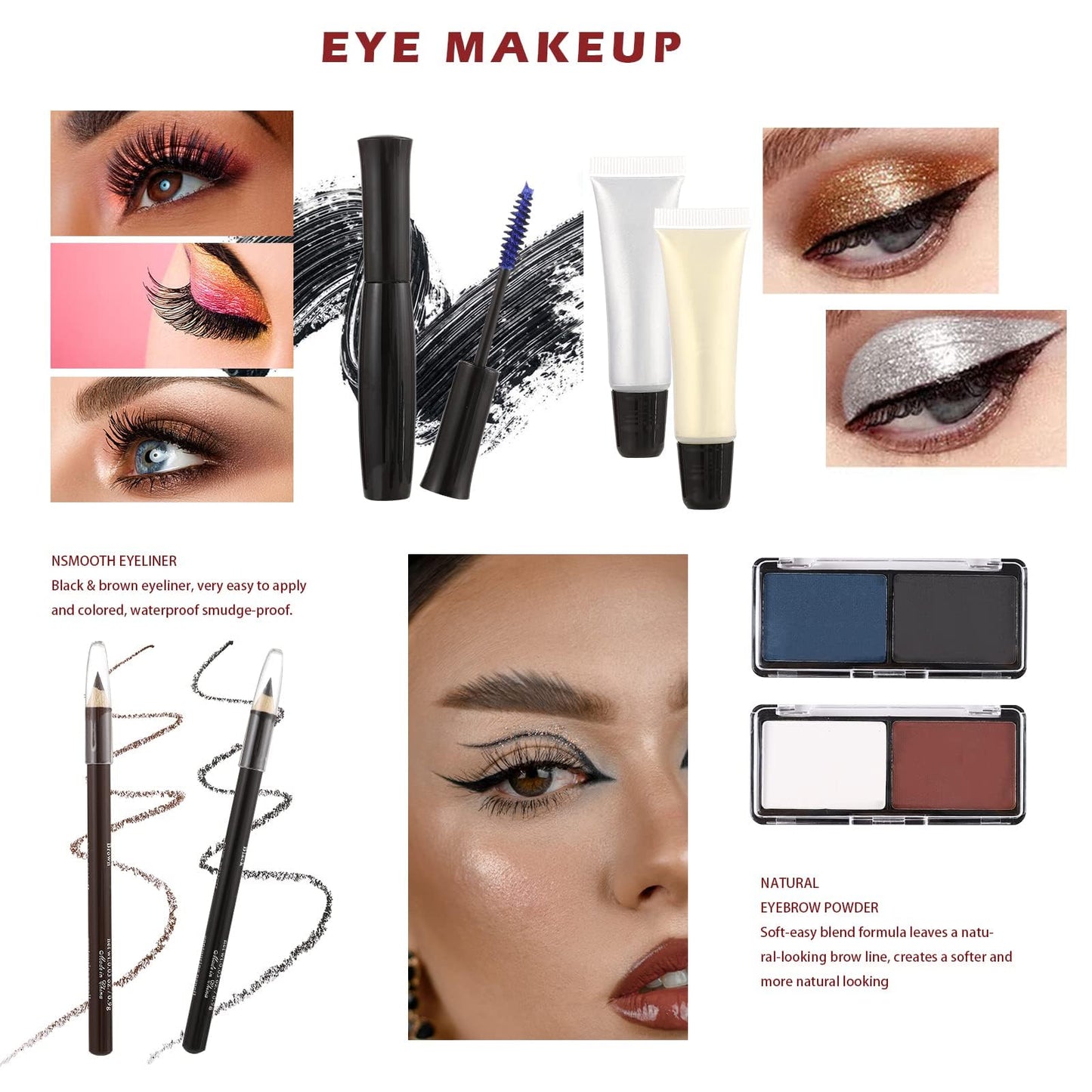 Hegafoo All in One Makeup Kit for Teens, 106 Pcs Professional Makeup Kit for Women Full Kit, Include Eyeshadow Palette, Lipstick Set, Concealer, Foundation, Lipgloss, Make-up Brush(Red)