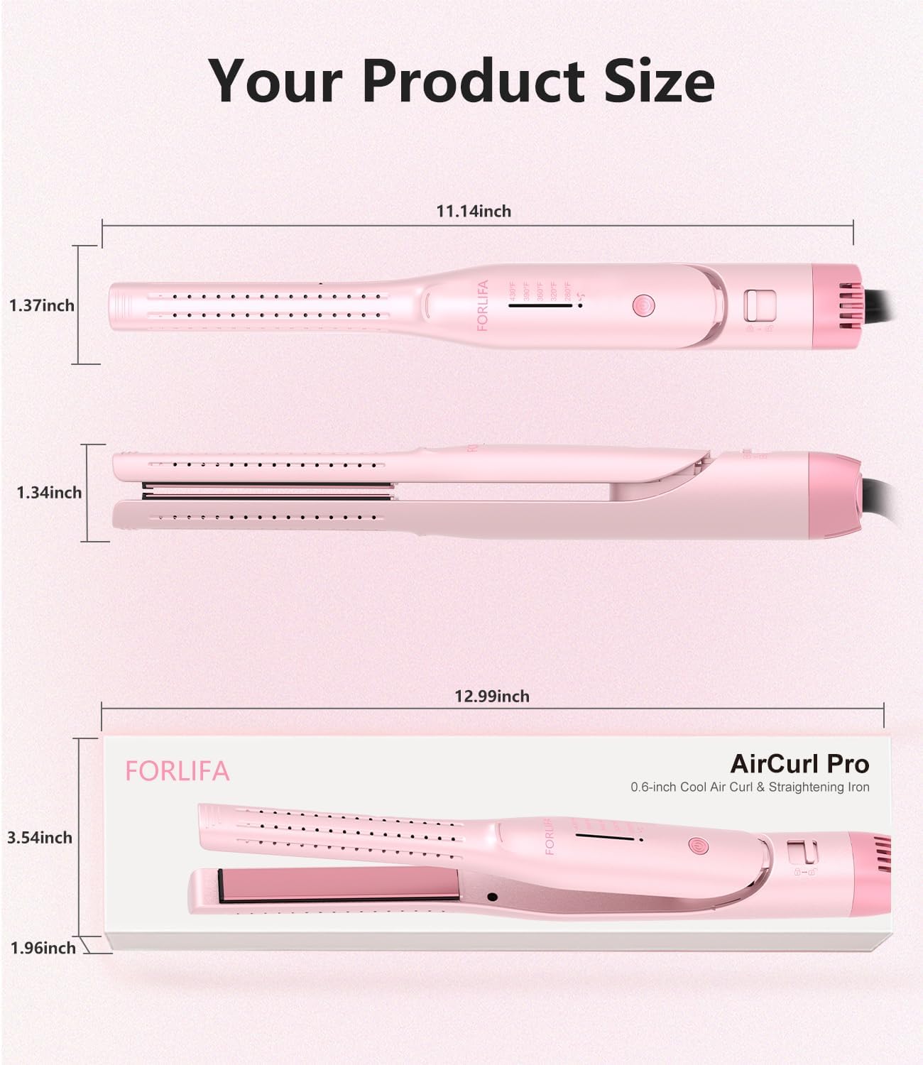 Mini Flat Iron Hair Straightener - 2-in-1 Cool Airflow Styler for Short Hair | Perfect for Pixie Cuts & Bobs