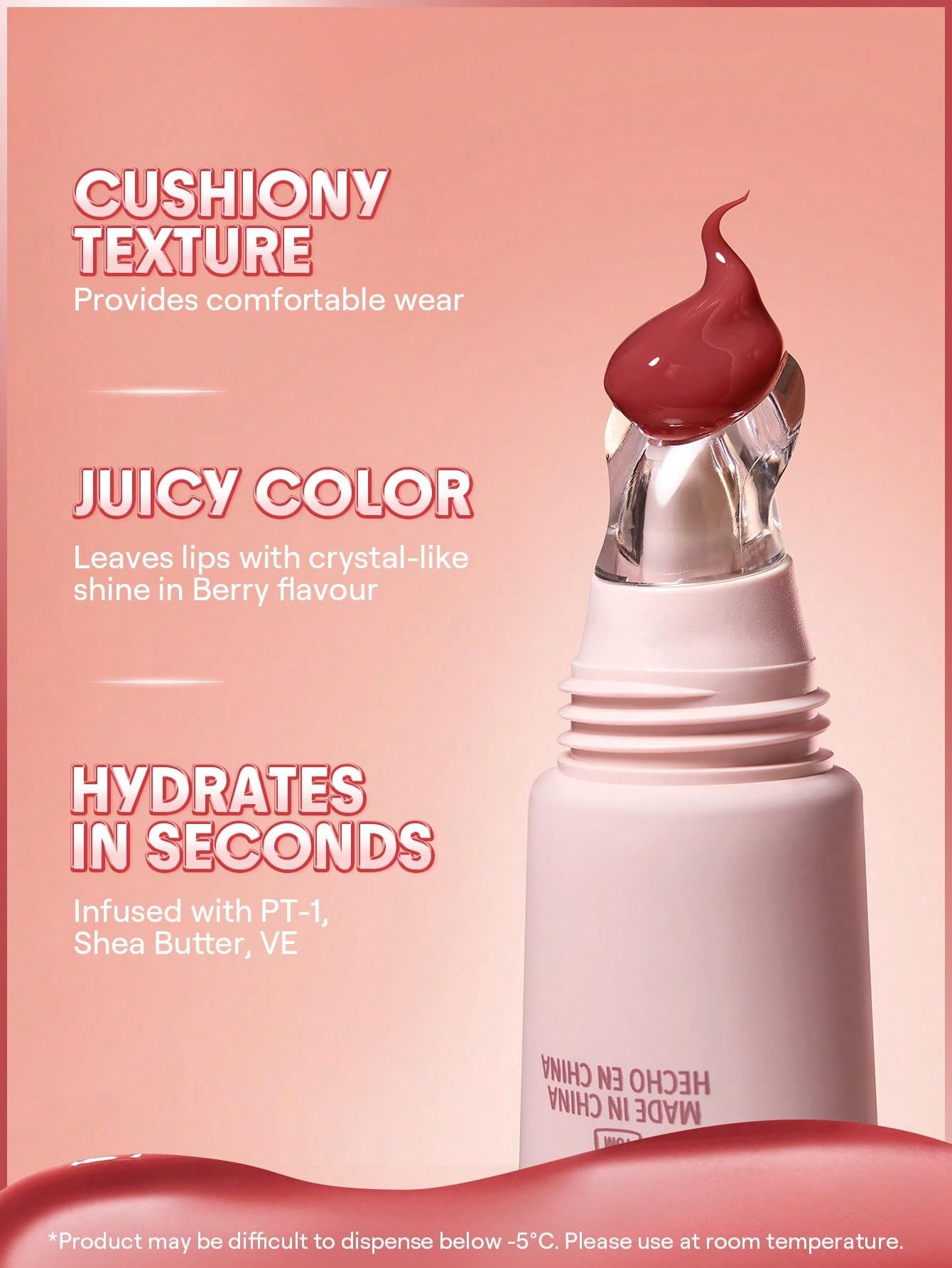 SHEGLAM Crystal Glaze Moisturizing Lip Gloss Hydrating Jelly Long Lasting Waterproof Plumping Lip Gloss-Berry Smoothie