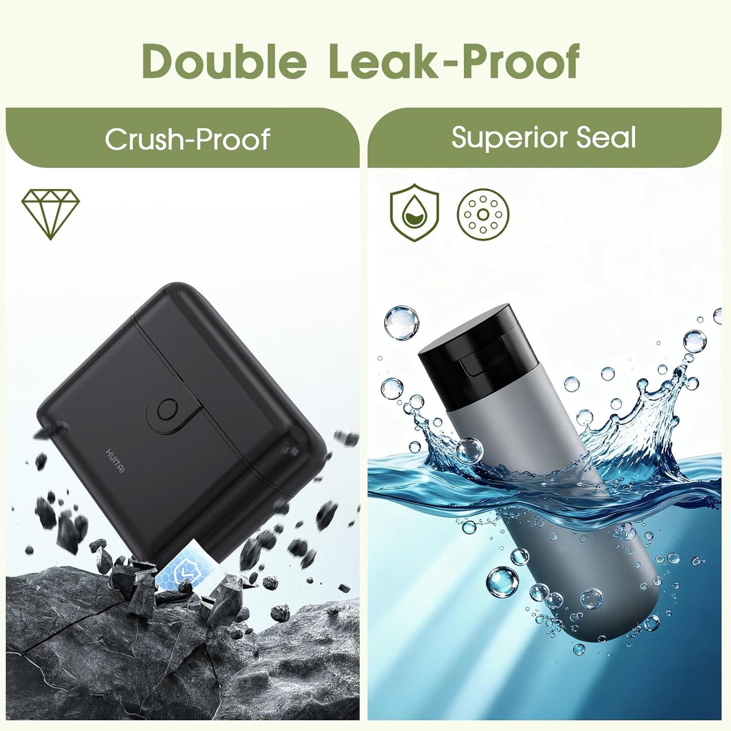 Travel Bottles - TSA Approved Leak-Proof 2oz Containers | Compact Travel Toiletries Set (Black)