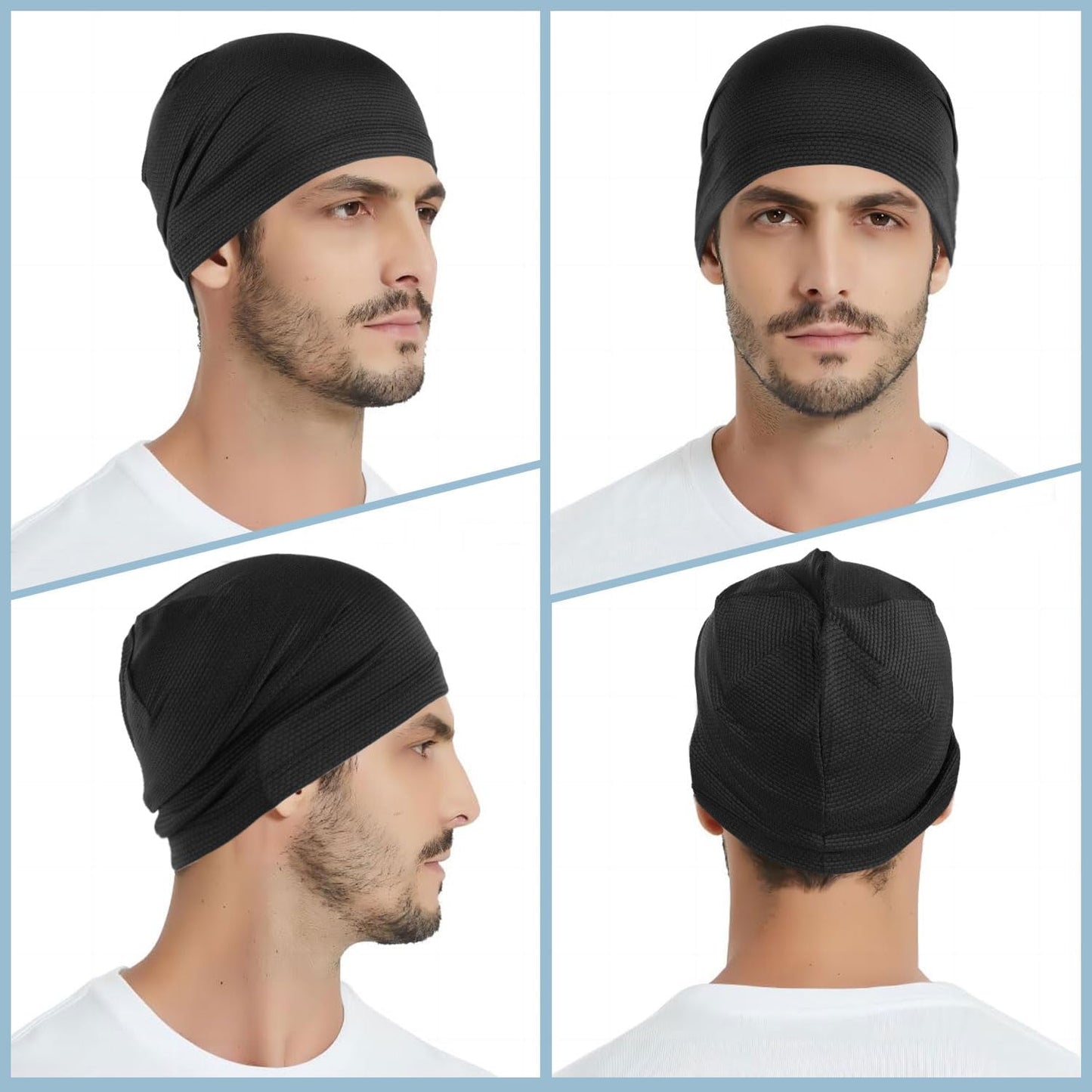 WTACTFUL 3-Pack Cooling Skull Caps - Breathable 3D Mesh Running Hats for Men & Women | Summer & Winter Use