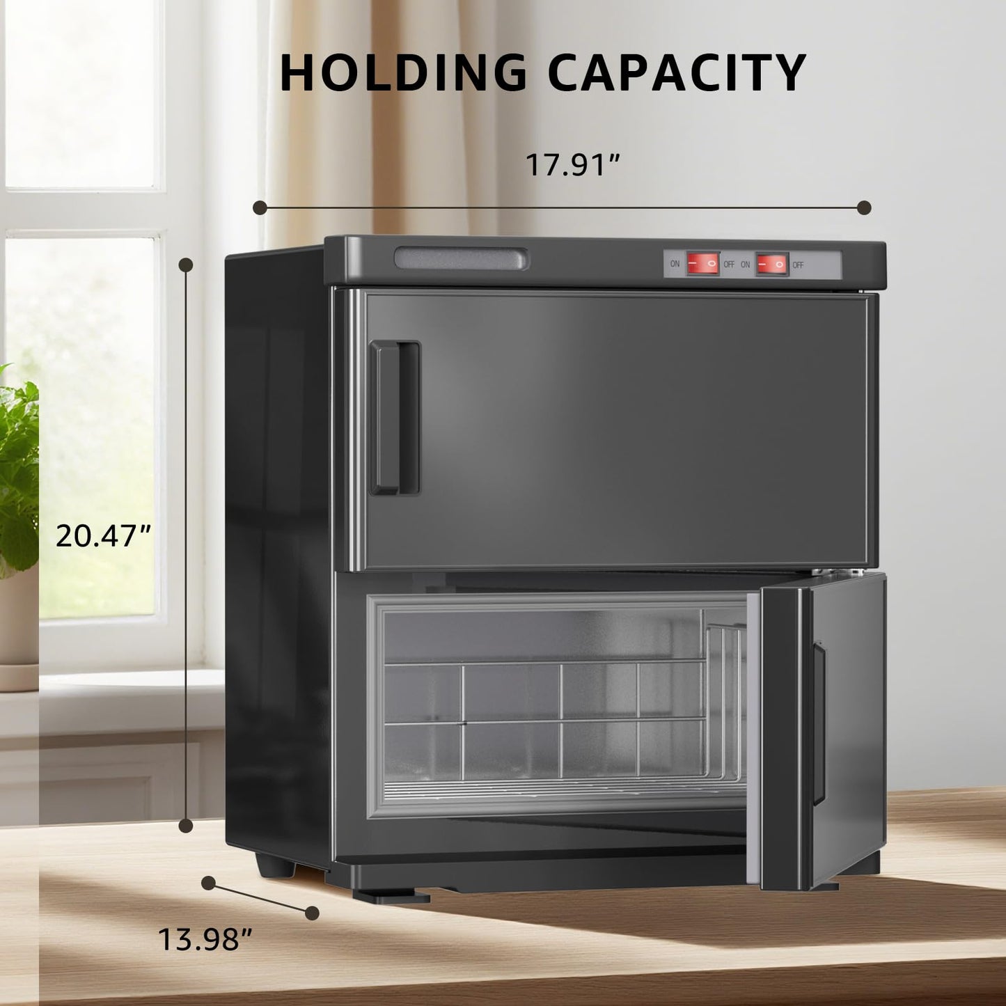 TABU 32L Hot Towel Warmer, Large Towel Heater Cabinet, Black