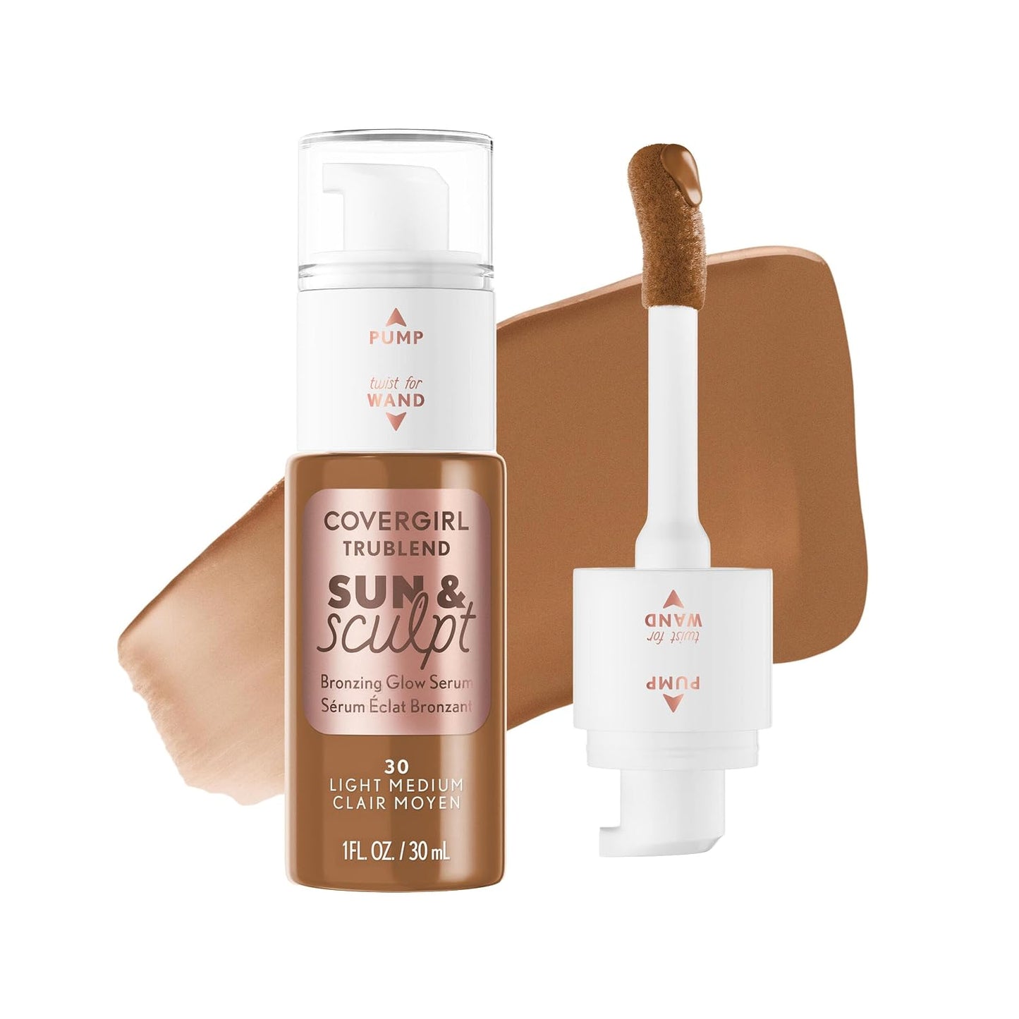 COVERGIRL TruBlend Bronzing Glow Serum - Buildable Radiant Finish | 30 Light Medium